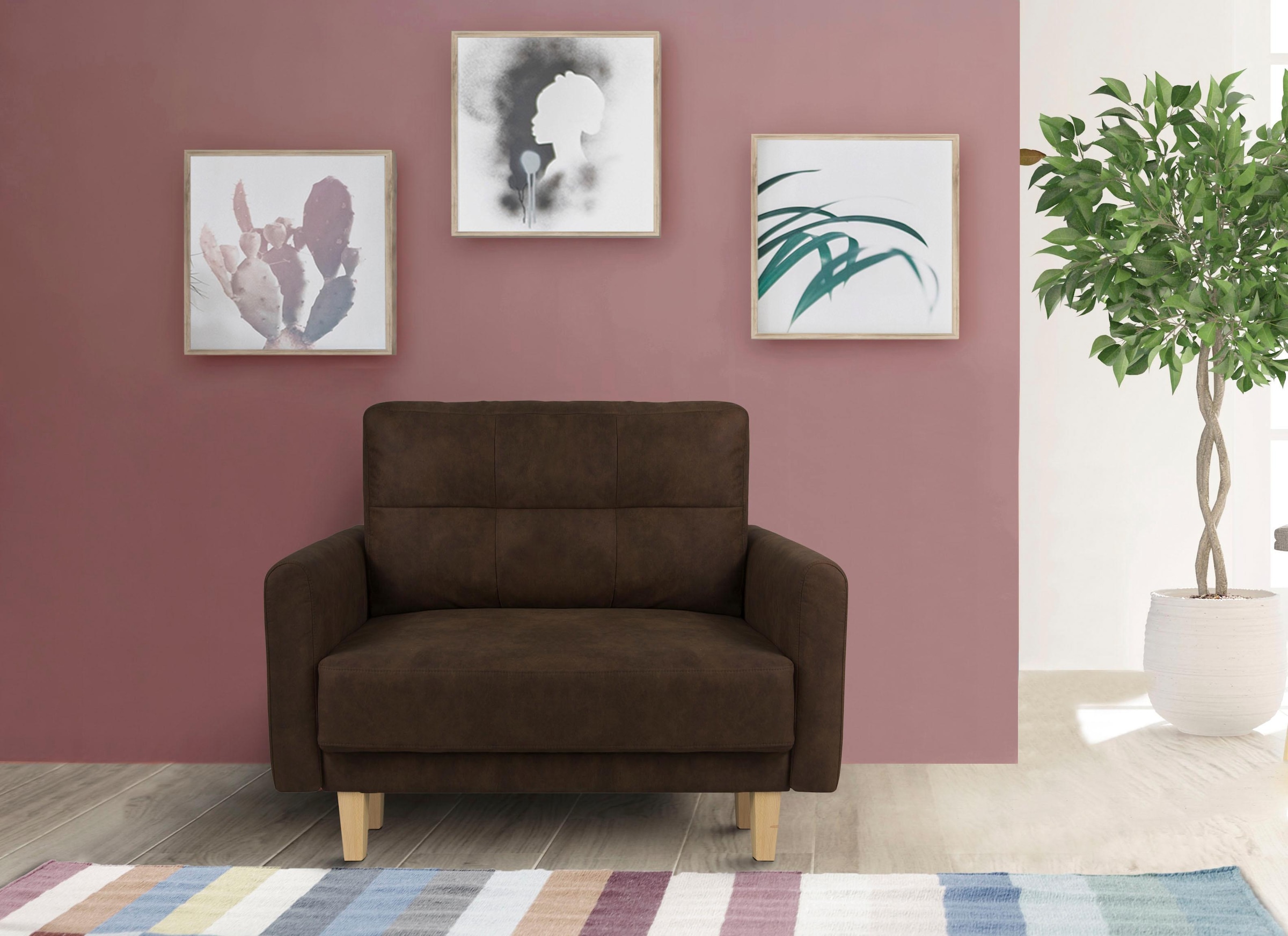 Home affaire Sessel »TRIPLO Relaxsessel mit Wellenunterfederung, Maße B/T/H: 95/100/89 cm«, Polstersessel mit Steppung im Rückenkissen, hohe Qualität