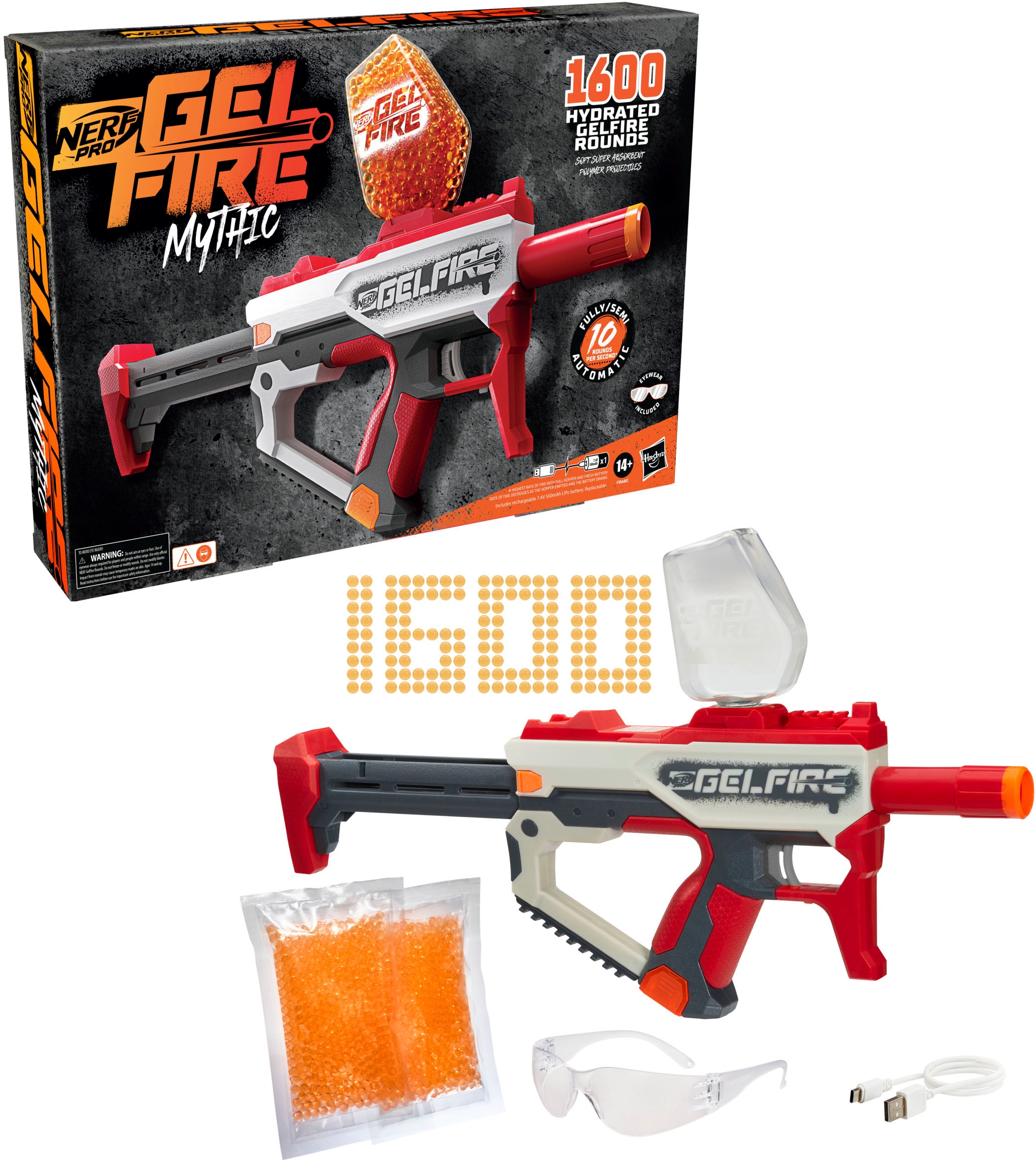 Hasbro Blaster »Nerf Pro Gelfire Mythic«, inkl. 1600 hydrierte Gelfire Kugeln