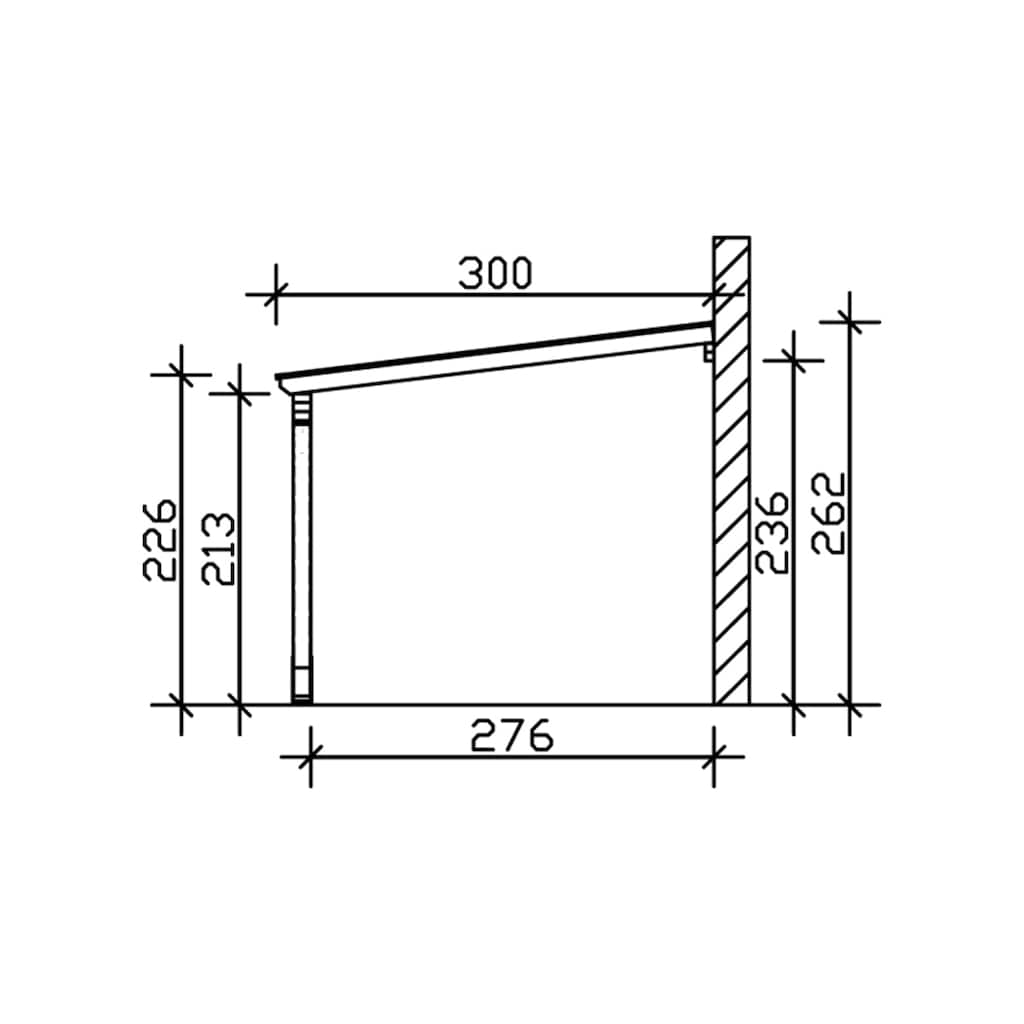 Skanholz Anlehncarport »Eifel«, Leimholz-Nordisches Fichtenholz, 276 cm, hellbraun