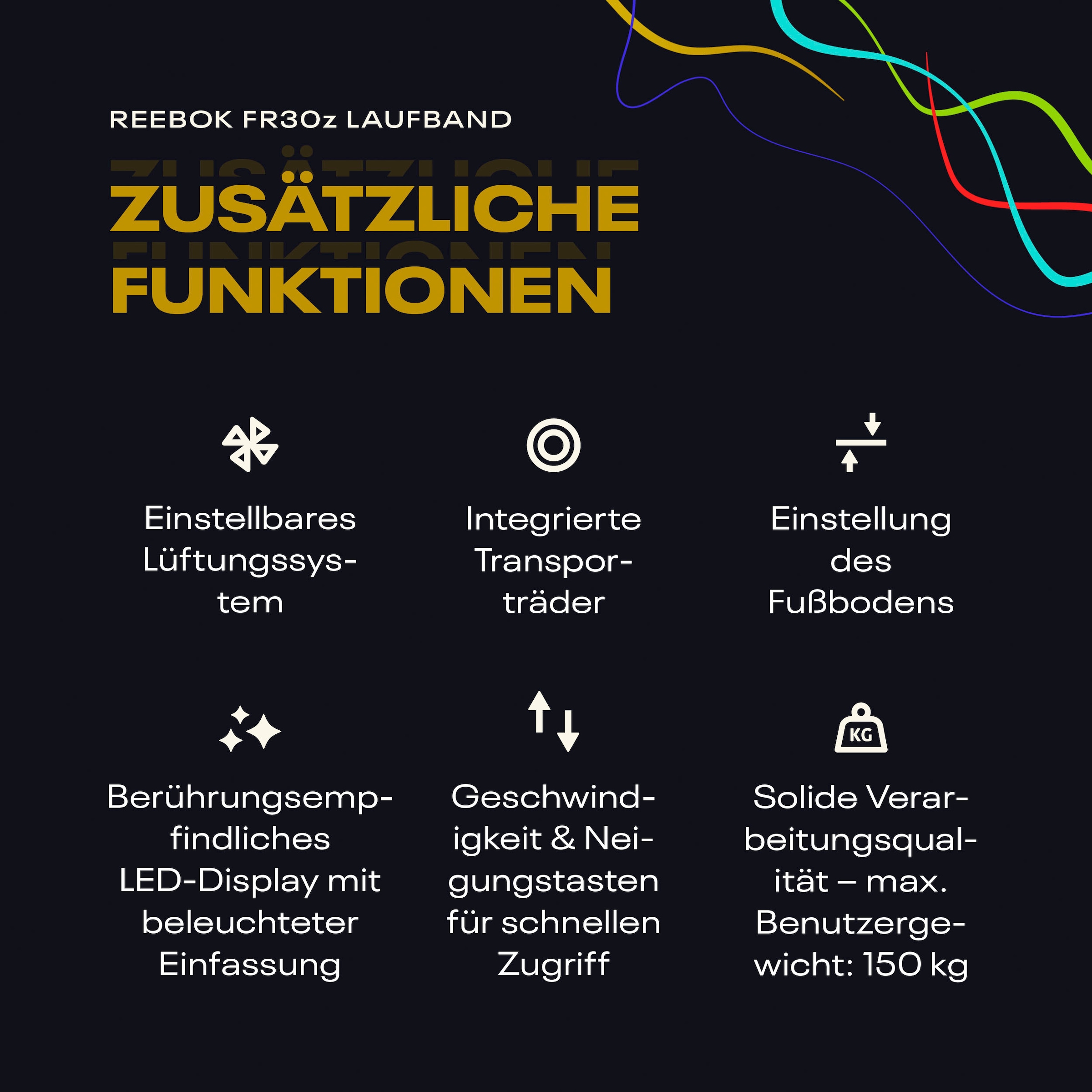 Reebok Laufband »FR30z Floatride« bis max. 20 km/h, mit Steigung, 150 kg max. Benutzergewicht