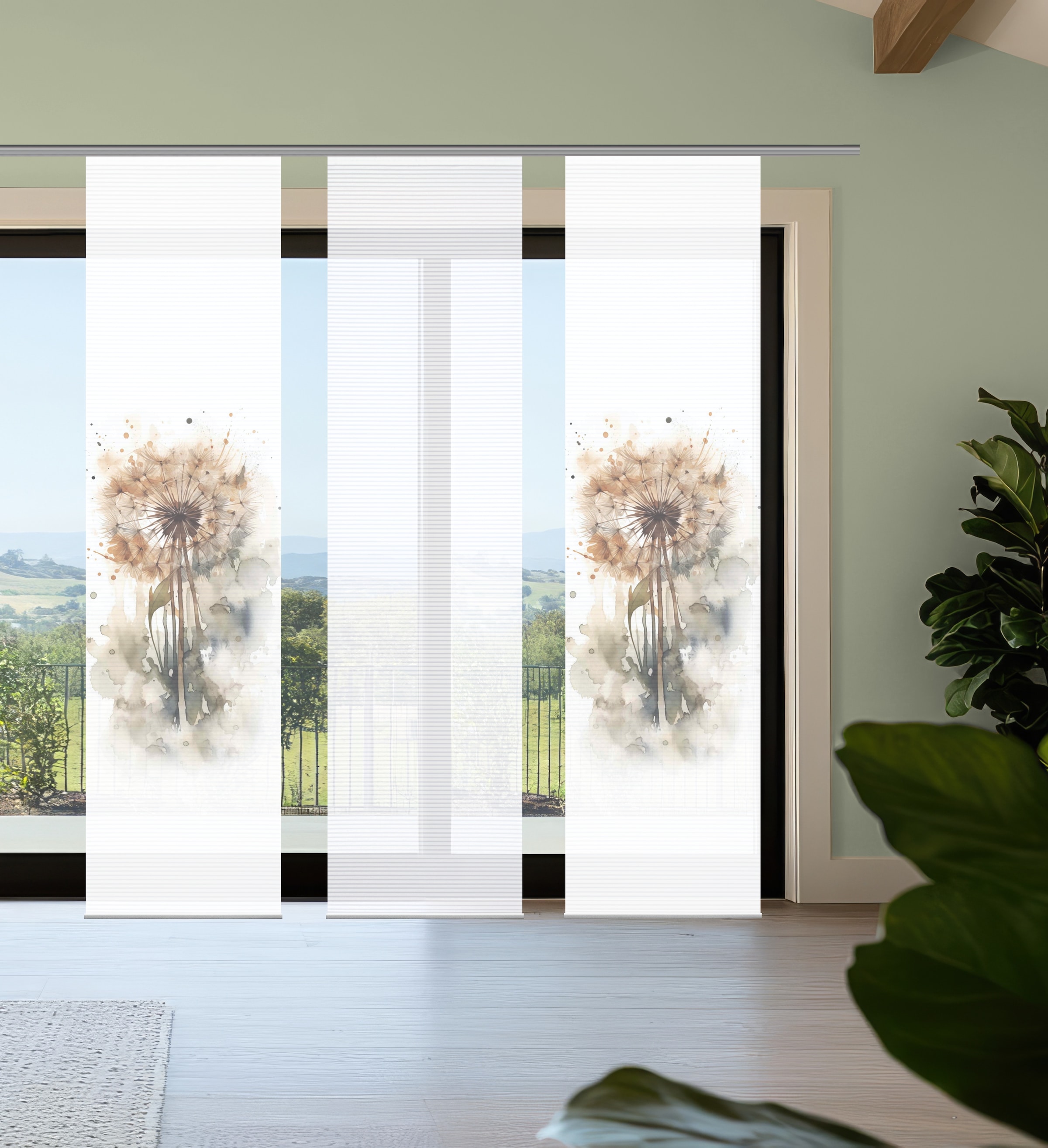 HOME in green Schiebegardine »AMARANDE« Paneelwagen 3 Stk. tlg. Bambusoptik günstig online kaufen