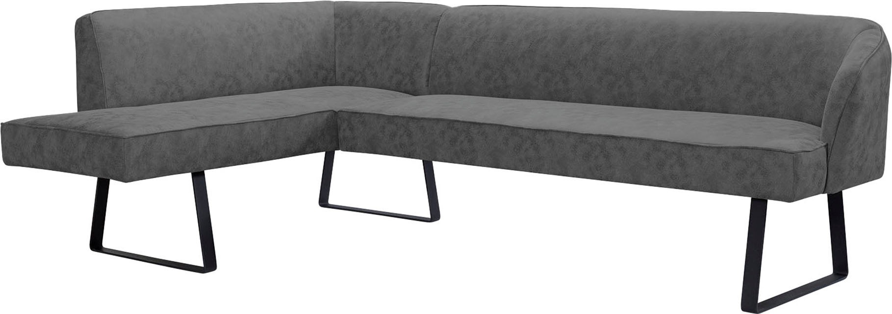 exxpo - sofa fashion Eckbank »Americano«, mit Keder und Metallfüßen, Bezug in verschiedenen Qualitäten