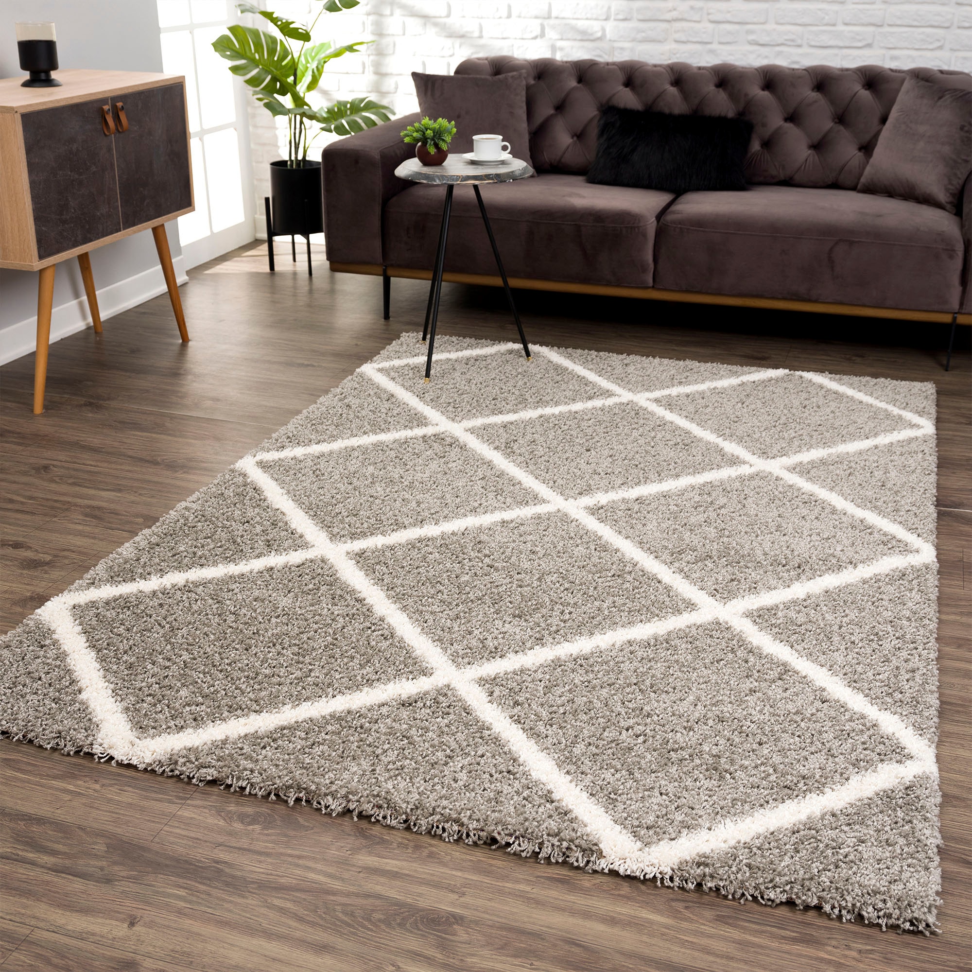 Sanat Hochflor-Teppich »Madrid«, rechteckig, 30 mm Höhe, Wohnzimmer, Langflor, Shaggy Teppich