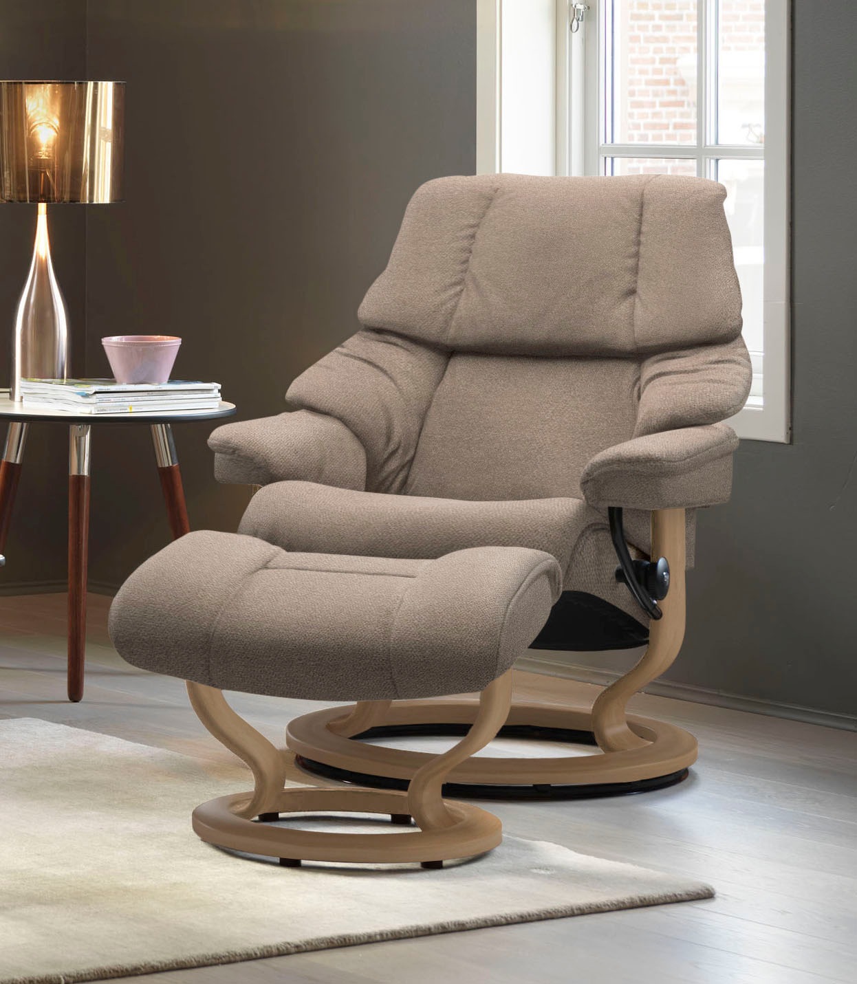 Stressless® Relaxsessel »Reno«, (Set, Relaxsessel mit Hocker), mit Hocker, günstig online kaufen