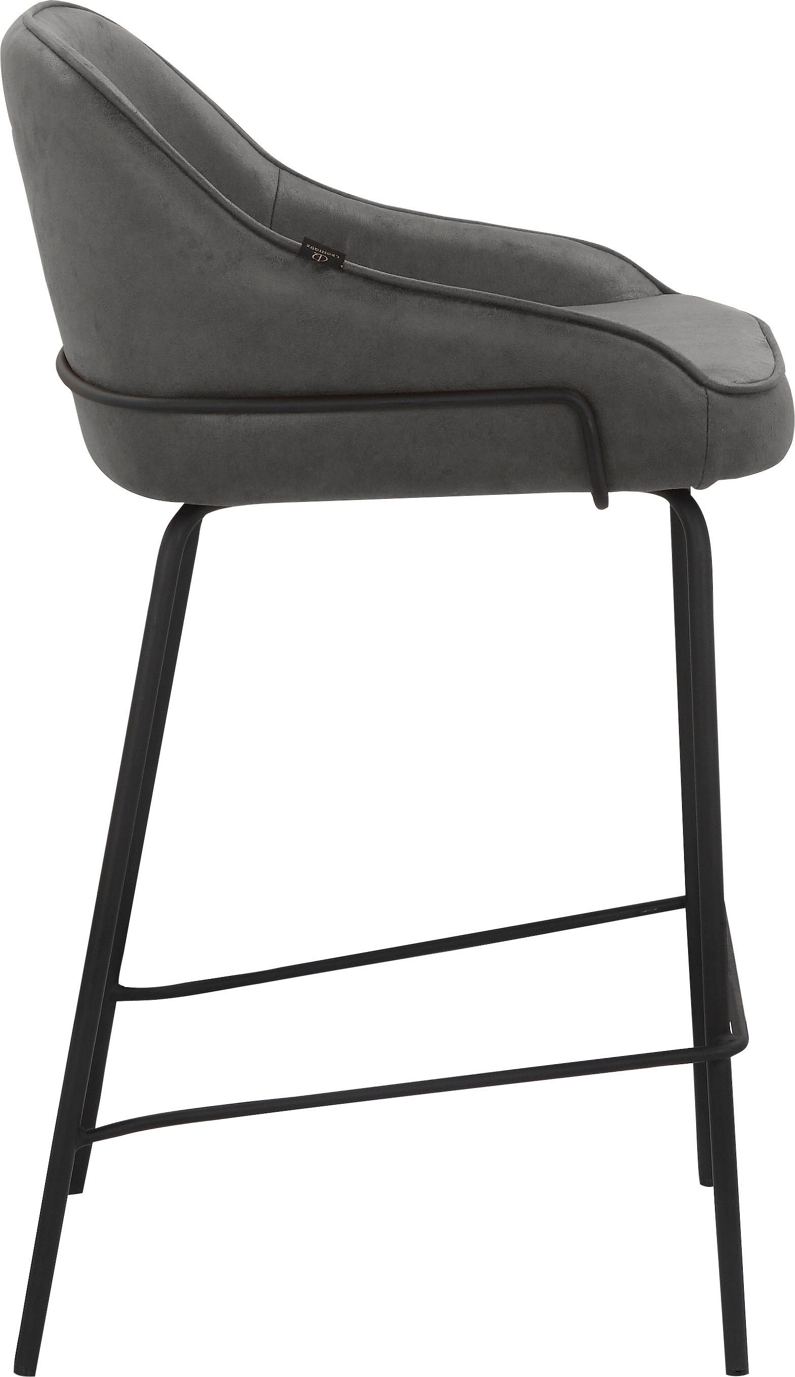 Leonique 4-Fußstuhl »Puant«, 2 St., Luxus-Microfaser, mit Stoff aus Polyester/recyceltem Polyester, Sitzhöhe 65 cm