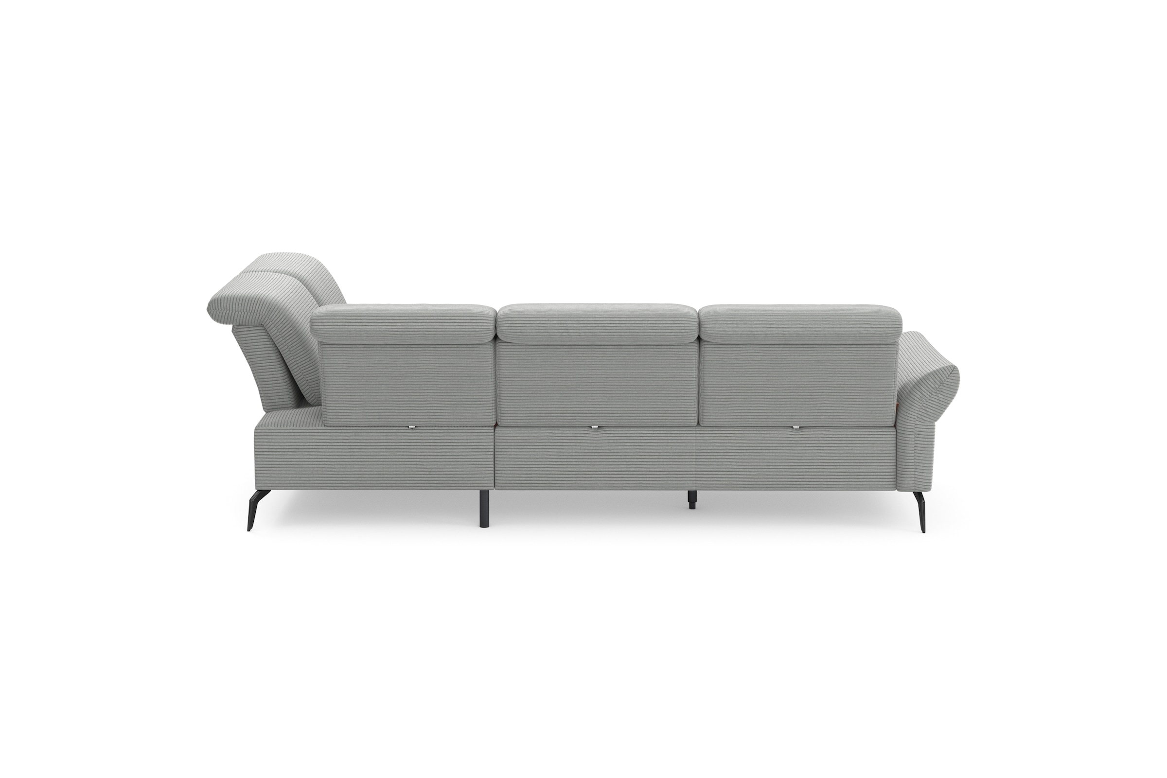 INOSIGN Ecksofa »Coco L-Form«, Sitztiefen-, Arm- und Kopfteilverstellung, Cord-Bezug, Fußhöhe 15 cm