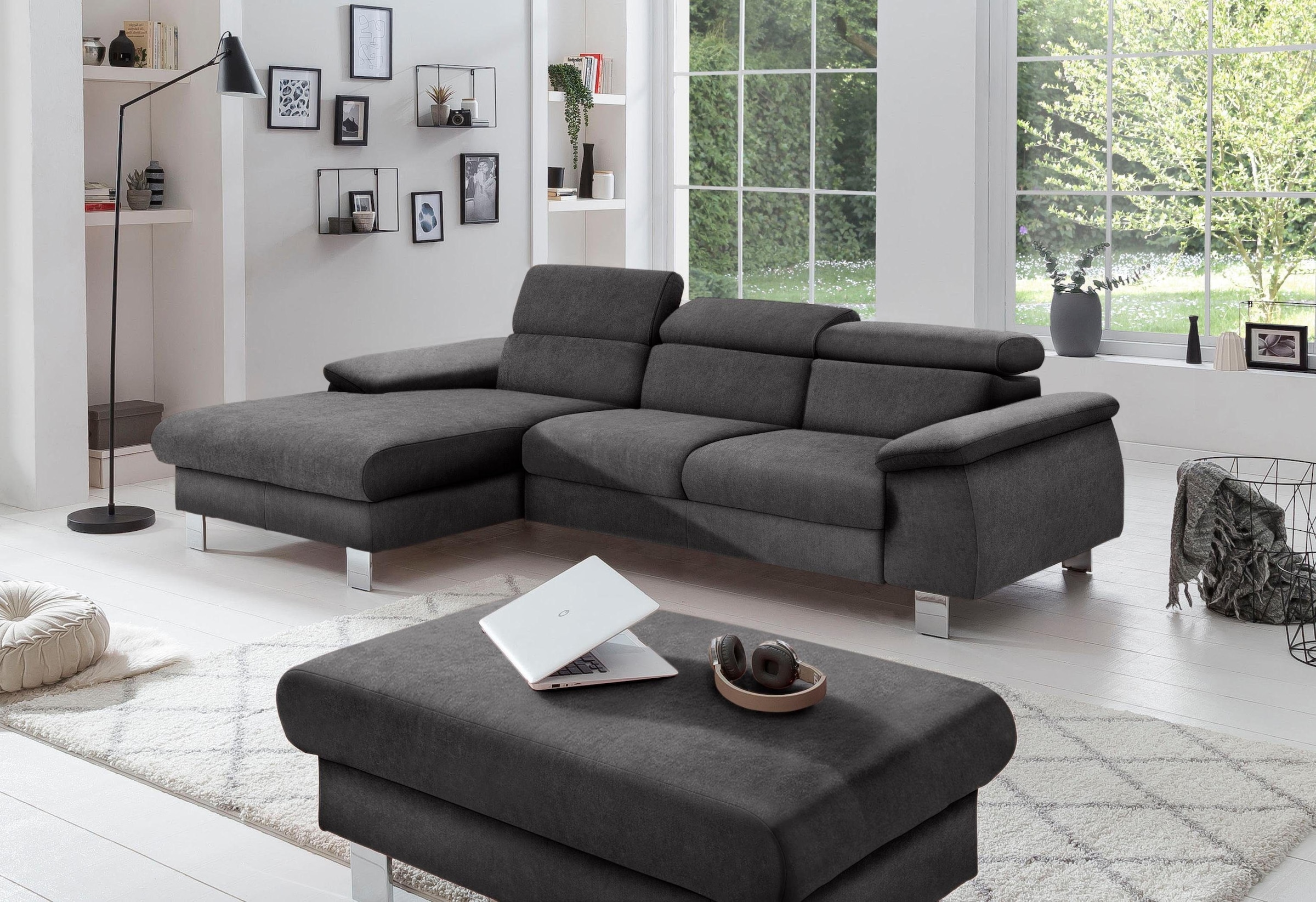 COTTA Ecksofa »Komaris L-Form, B: 244 cm« mit Kopfteilverstellung, optional günstig online kaufen