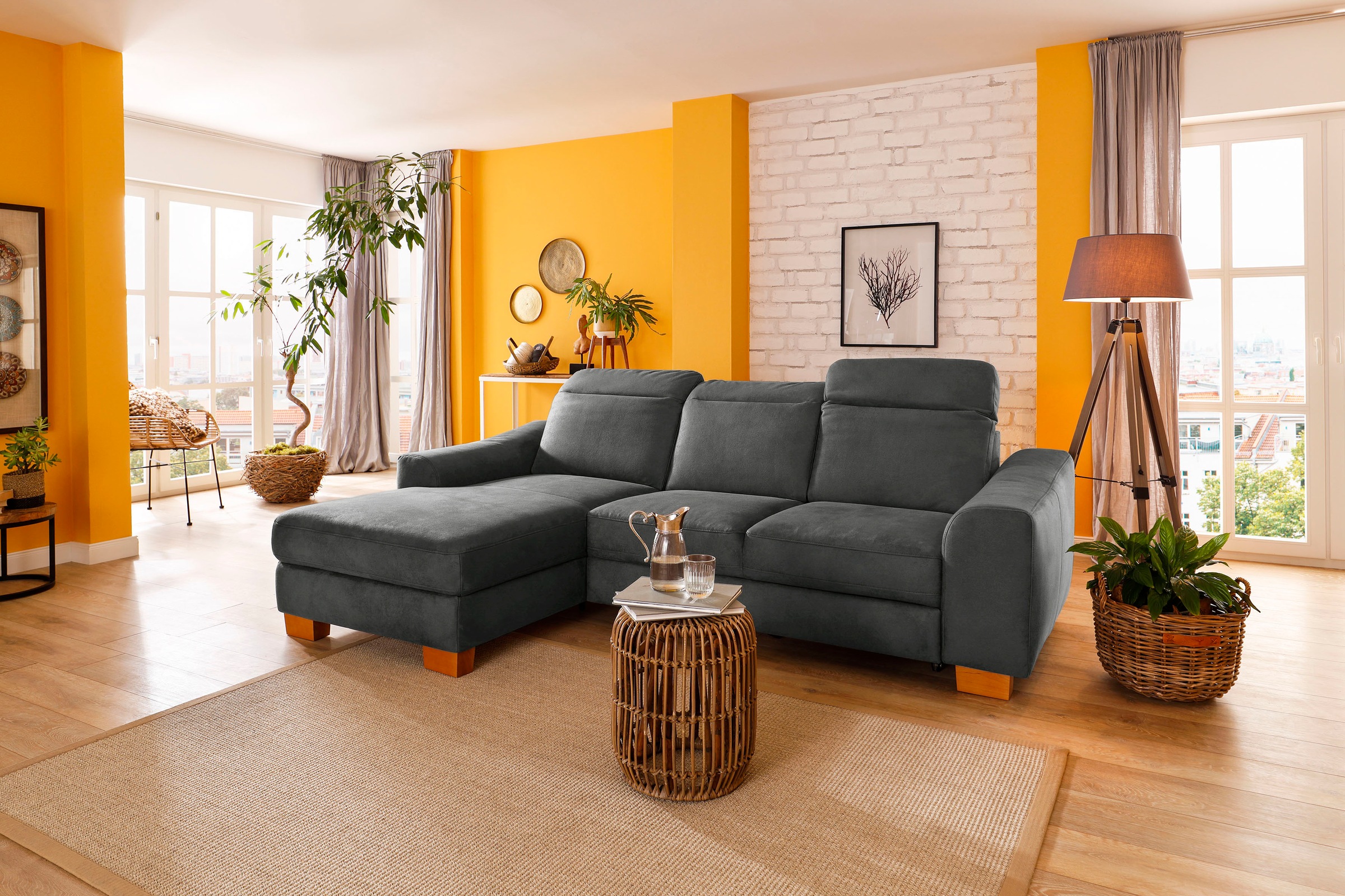 Home affaire Ecksofa »Dundee L-Form«, wahlweise mit Kopfteilverstellung und günstig online kaufen