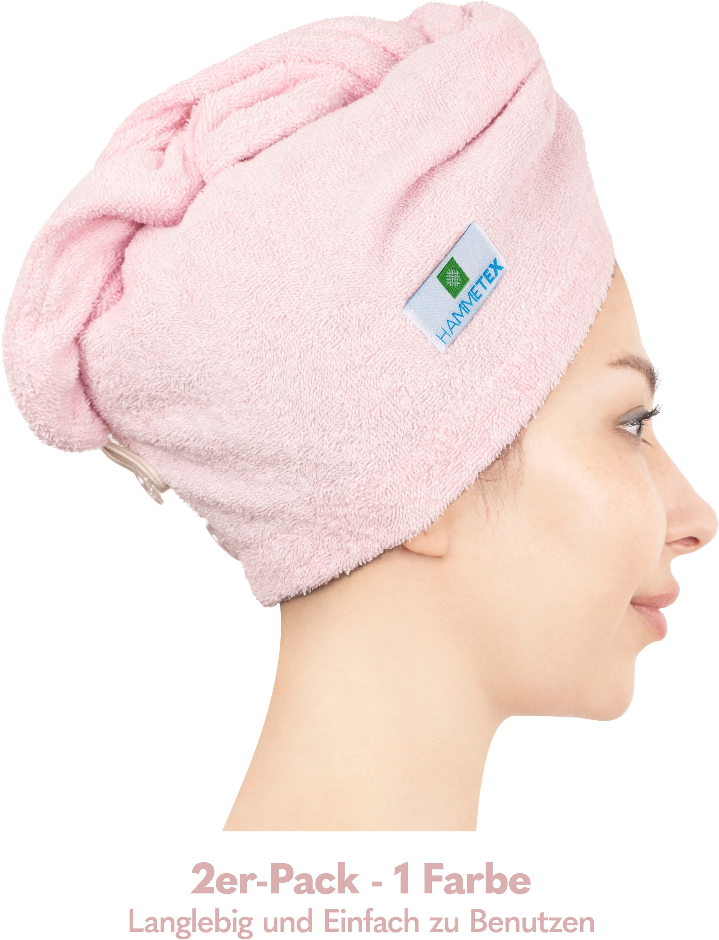 HAMMETEX Turban-Handtuch »2er Set Haarturban Damen, 100% Baumwolle, Flausch günstig online kaufen