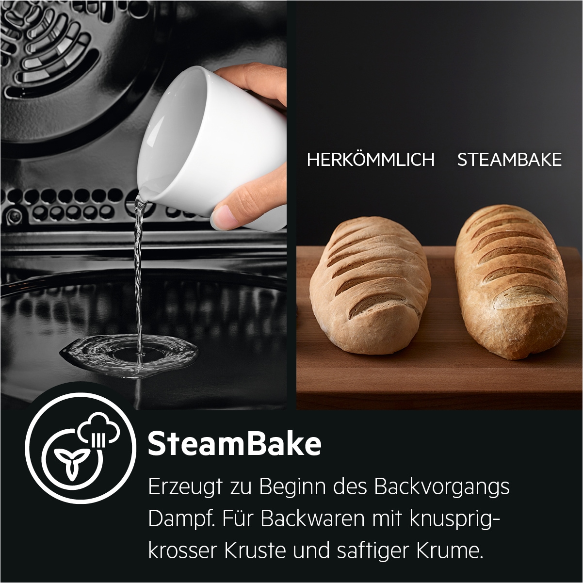 AEG Induktions-Standherd »CIB6643BBM«, mit Teleskopauszug nachrüstbar, SteamBake – mit Feuchtigkeitszugabe