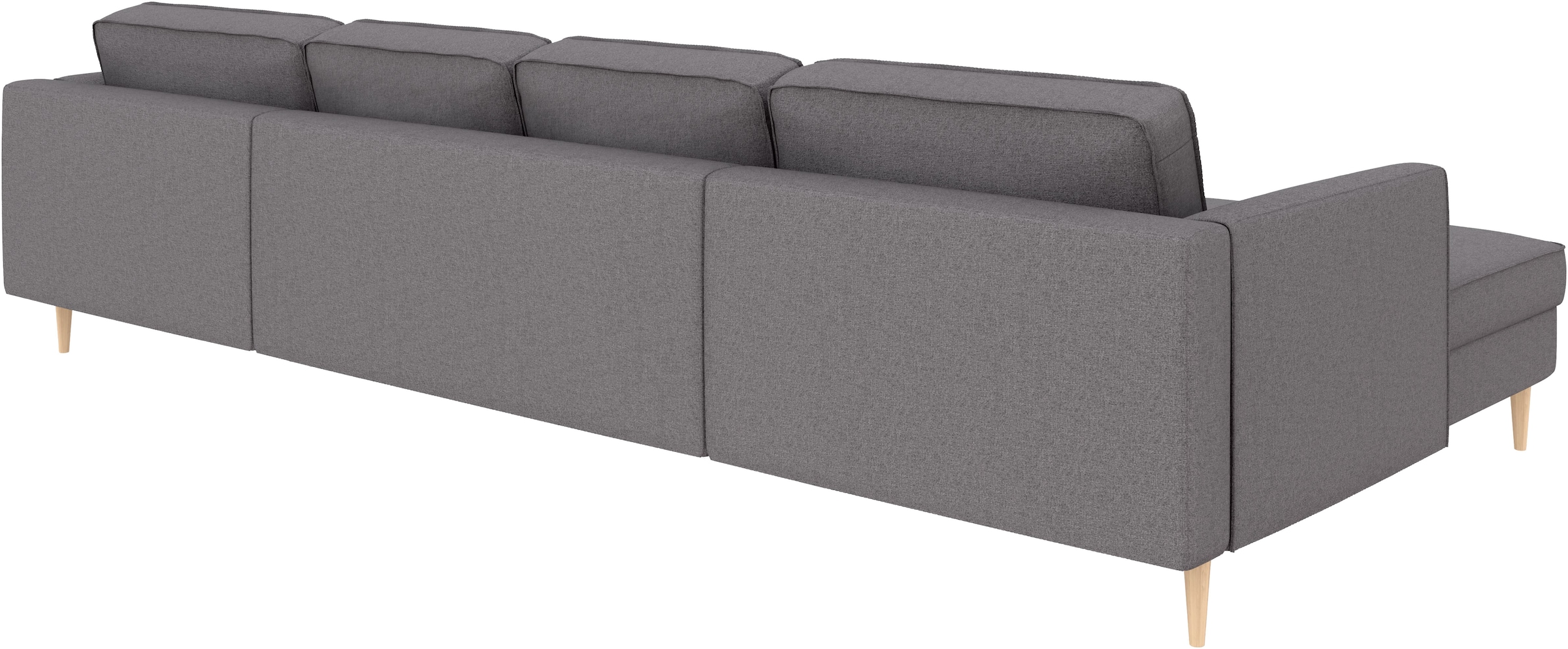 Home affaire Wohnlandschaft »Booster, whlw. mit Schlaffunktion & Bettkasten, Fuß Buche lackiert« Sofa in U-Form, Breite 305 cm, in Cord oder Struktur