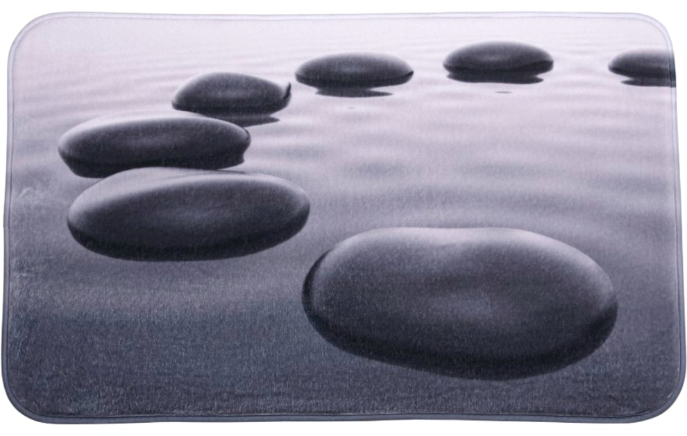 Sanilo Badaccessoire-Set »Black Stones«, (Komplett-Set, 3 tlg.), bestehend aus WC-Sitz, Badteppich und Waschbeckenstöpsel