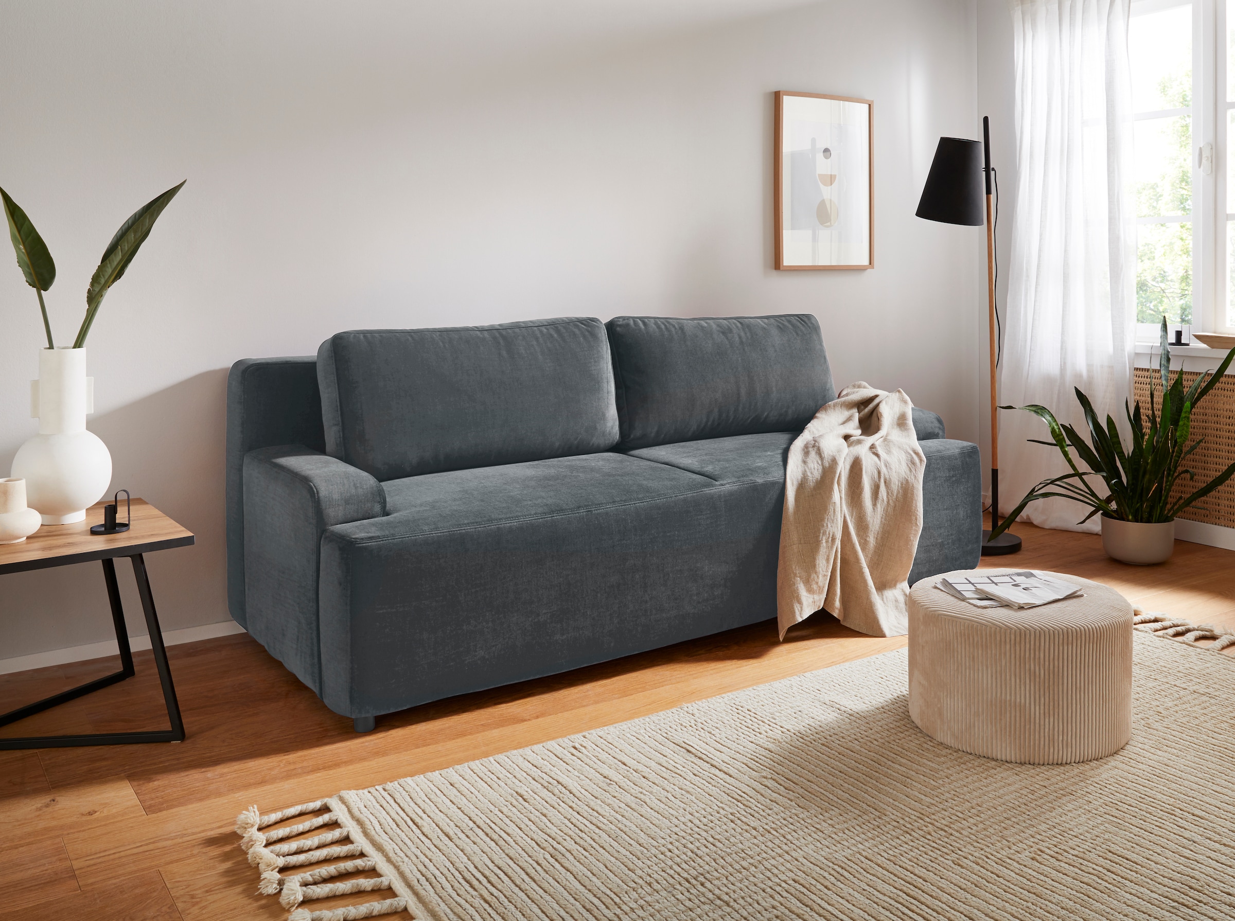 Home affaire Schlafsofa »Halbschlaf« mit Bettfunktion und Bettkasten günstig online kaufen