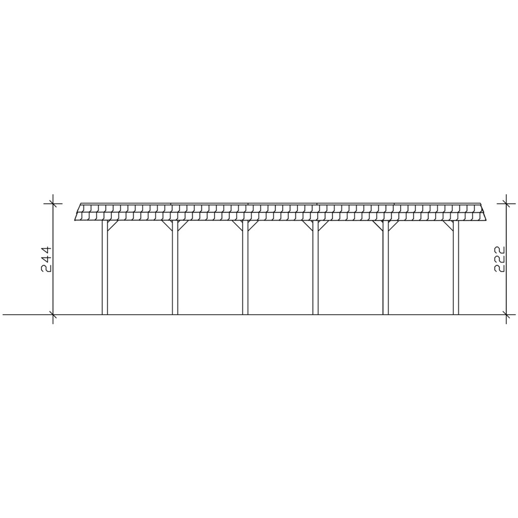 Skanholz Einzelcarport »Spreewald«, Fichtenholz, 342 cm, braun