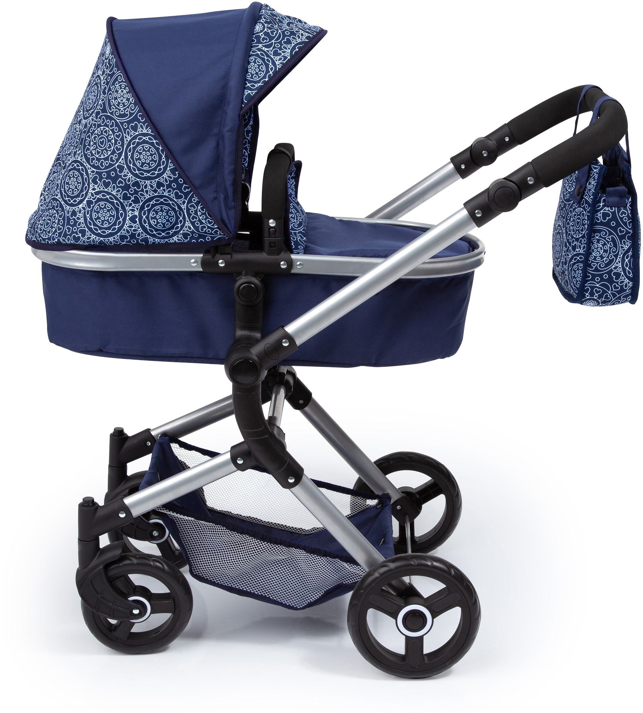 Bayer Kombi-Puppenwagen »Vario, Blau«, inkl. Wickeltasche