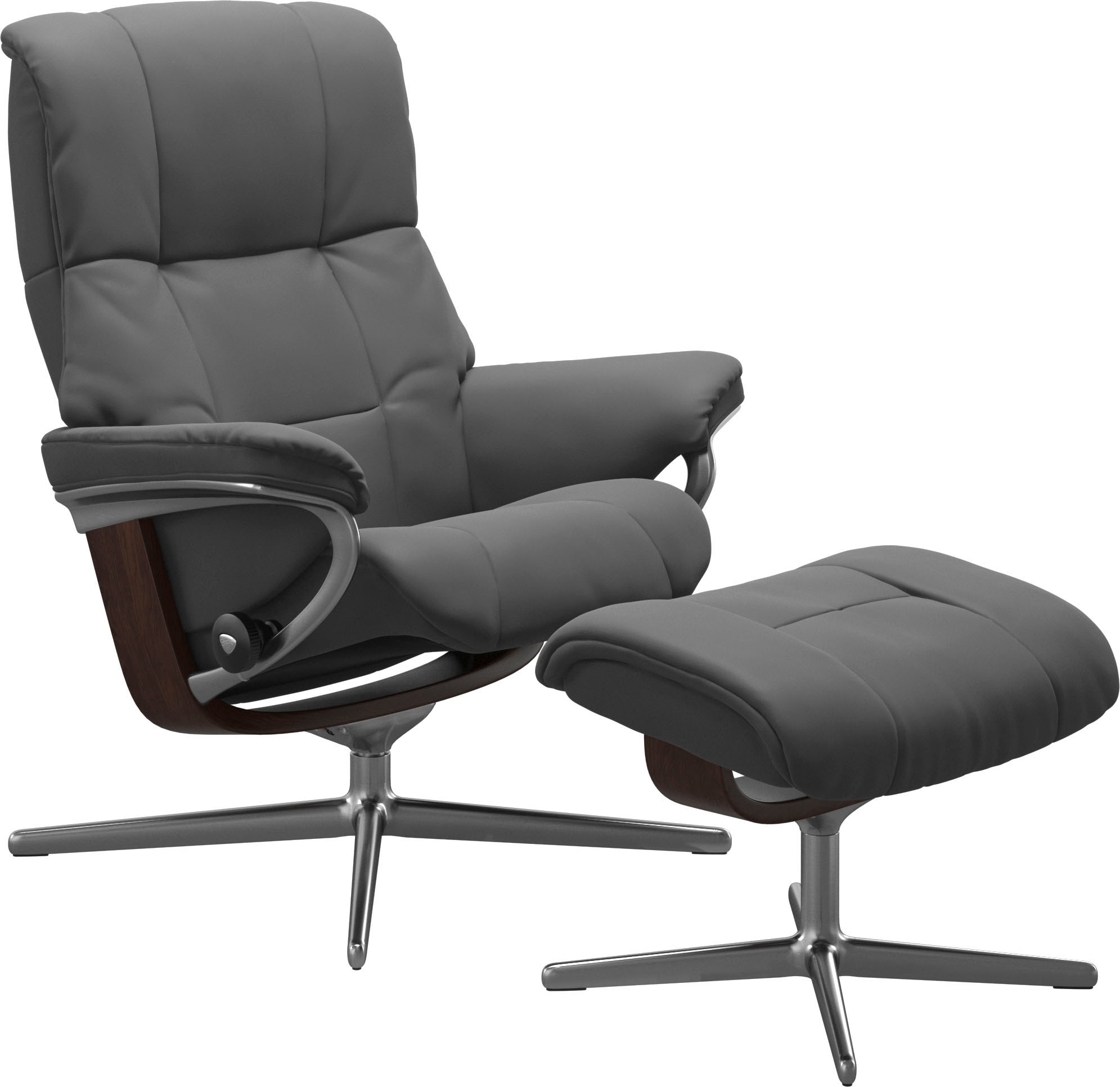 Stressless® Relaxsessel »Mayfair« Set, Relaxsessel mit Hocker,  mit Hocker, mit Cross Base, Größe S, M & L, Holzakzent Braun