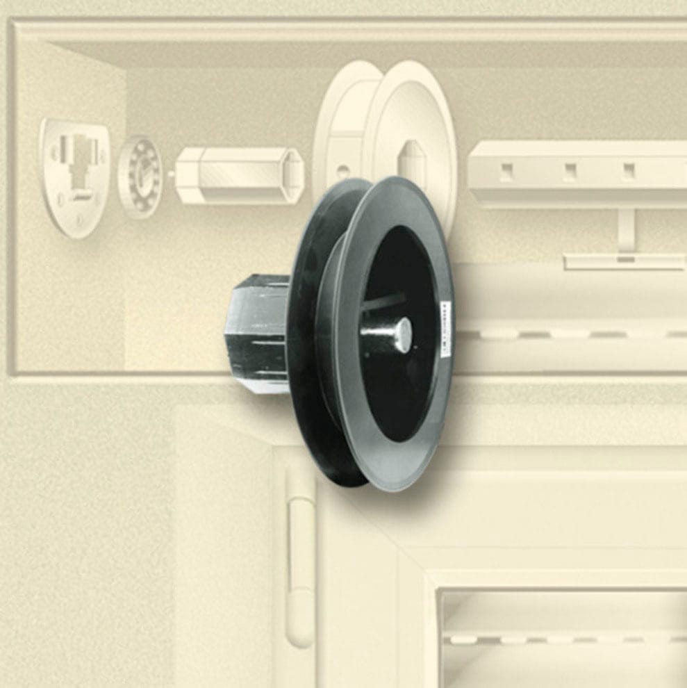 SCHELLENBERG Rollladen-Gurtscheibe »Mini für 14 mm Gurtbreite und 40 mm Achtkantwelle«, passendes Rollladenkasten-Zubehör, Durchmesser der Scheibe 10 cm
