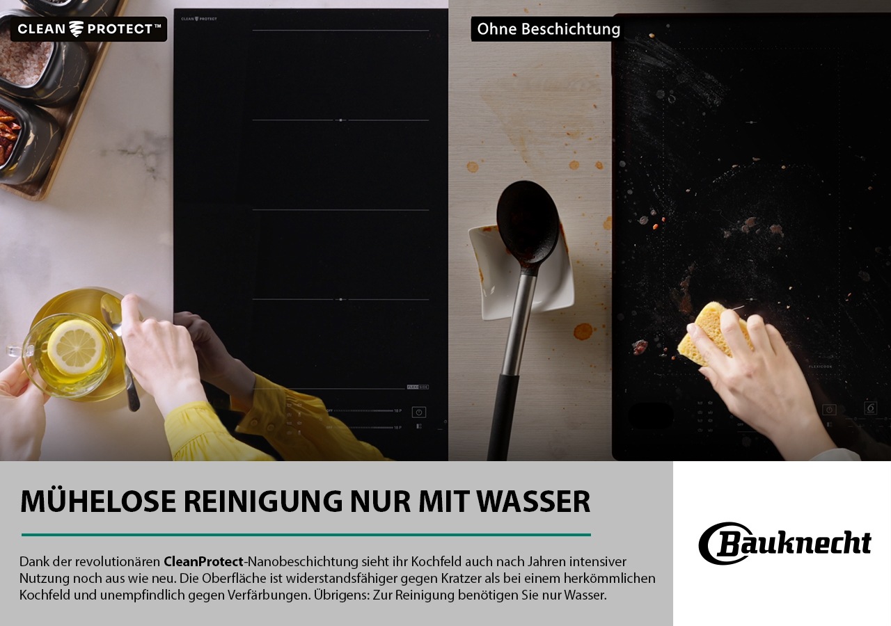 BAUKNECHT Induktions-Kochfeld »BS 3560B CPNE«, CleanProtect - mühelose Reinigung nur mit Wasser