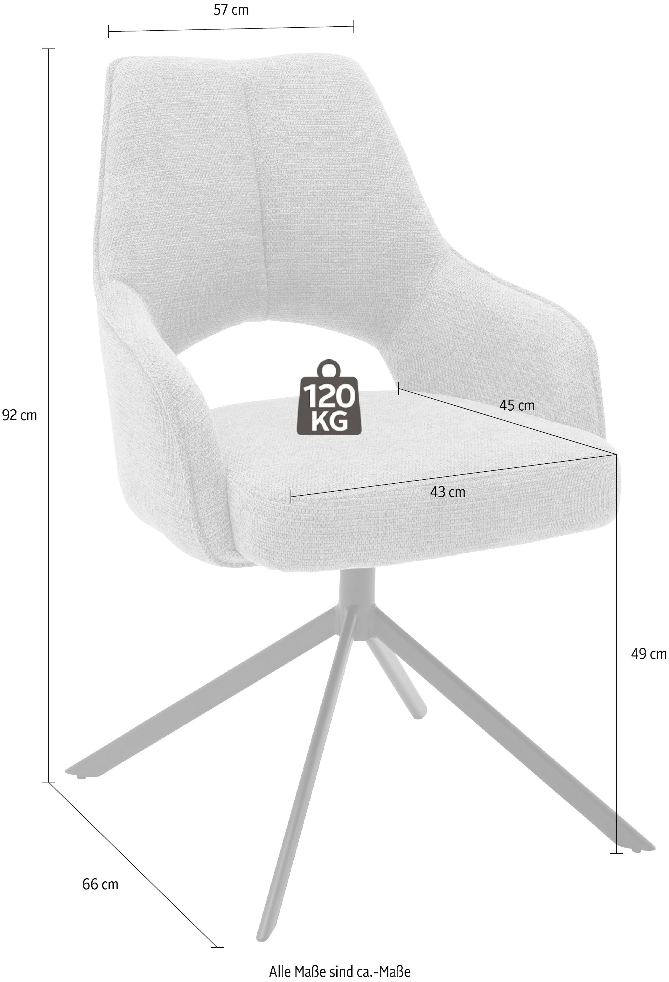 180° Nivellierung, drehbar online bis Kg furniture 120 mit kaufen belastbar Stuhl St., 2 »Bangor«, MCA Armlehnstuhl Stoffbezug,