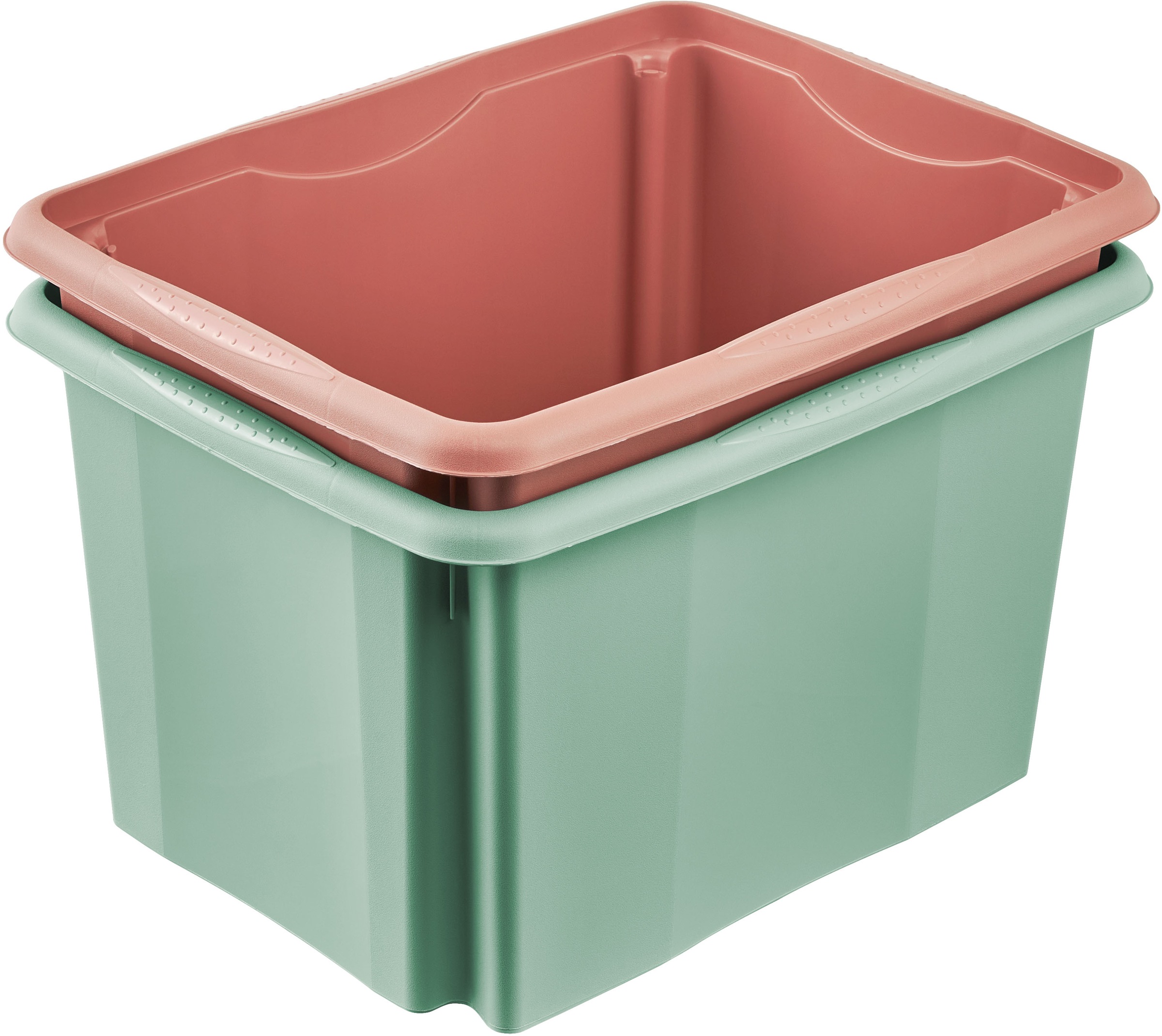 keeeper Aufbewahrungsbox »Emil, Box mit Deckel, 2er Set, 30 L, 45 x 35 x 27 cm« ineinander und aufeinander stapelbar