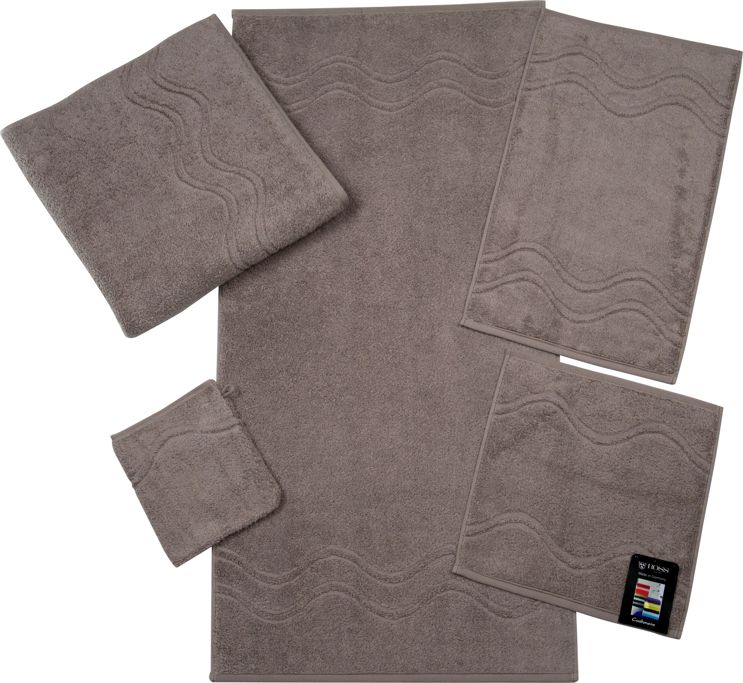 ROSS Gästehandtuch »Cashmere feeling«, (6 St.), mit Wellen-Bordüre günstig online kaufen