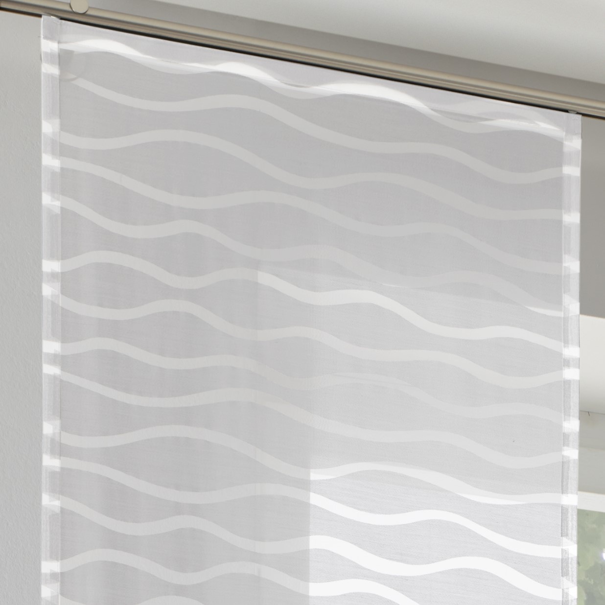 Kutti Schiebegardine »Enya«, (1 St.), Ausbrenner Welle transparent uni günstig online kaufen