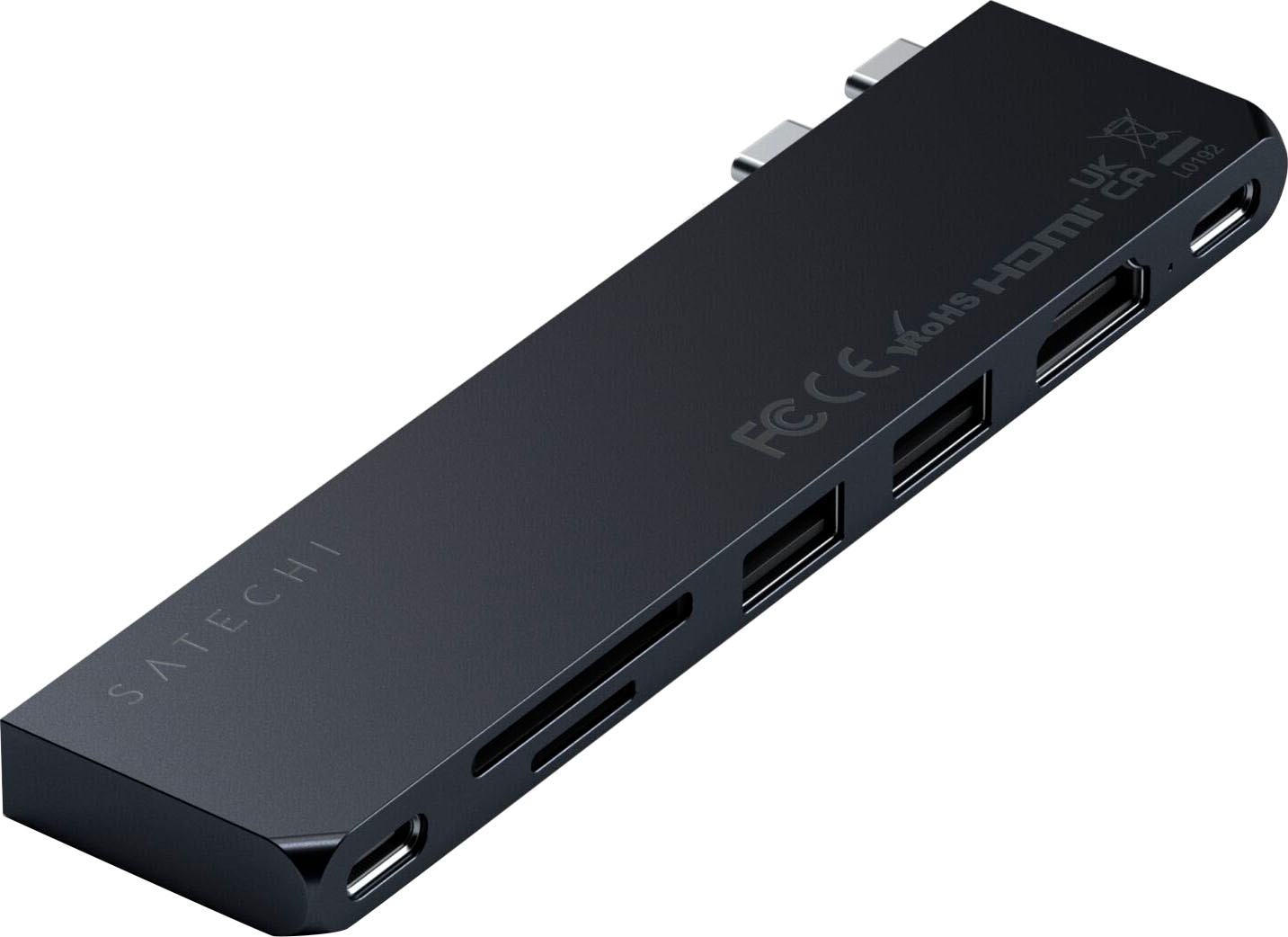 Satechi Laptop-Adapter »USB-C Pro Hub Slim Adapter«, USB-C zu USB Typ A-USB Typ C-USB 4.0-HDMI-SD-Card-MicroSD-Card