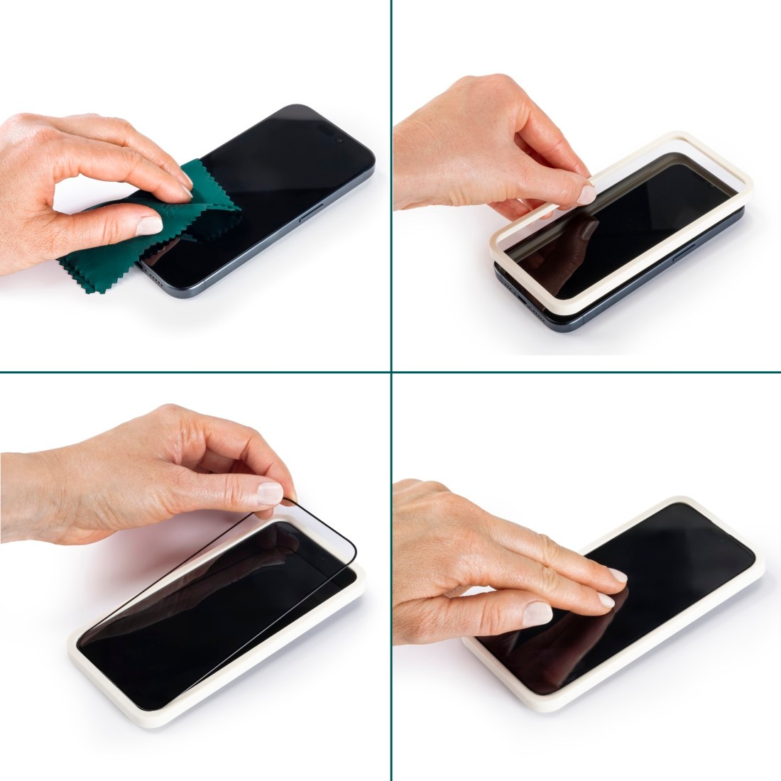 Hama Displayschutzglas »Displayschutzglas für iPhone 15 Pro (Panzerglas, D3O, Montagehilfe)«, für iPhone 15 Pro