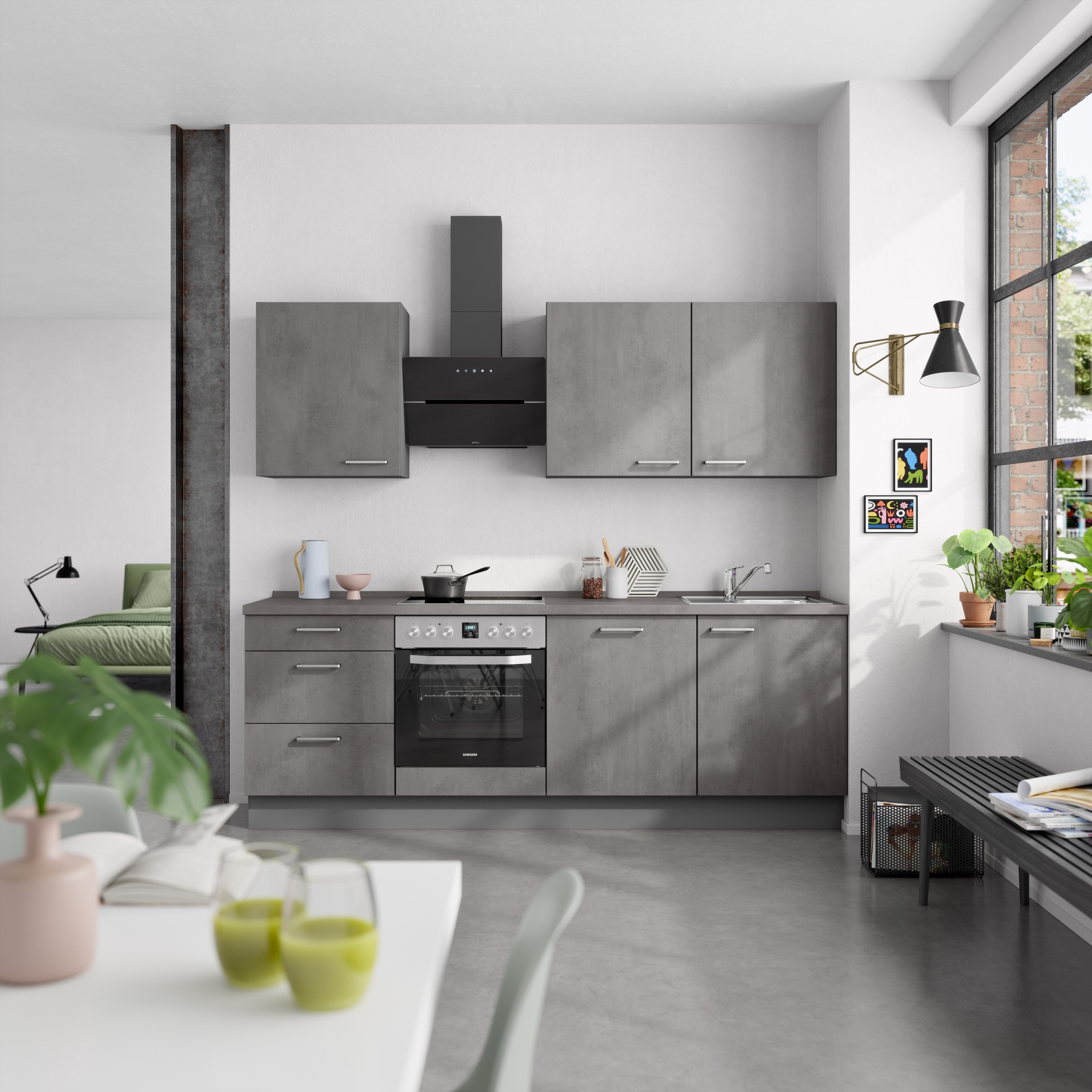 nobilia® Küchenzeile »"Riva II"«, vormontiert, Ausrichtung wählbar, Breite 240 cm, wahlw. mit E-Geräten