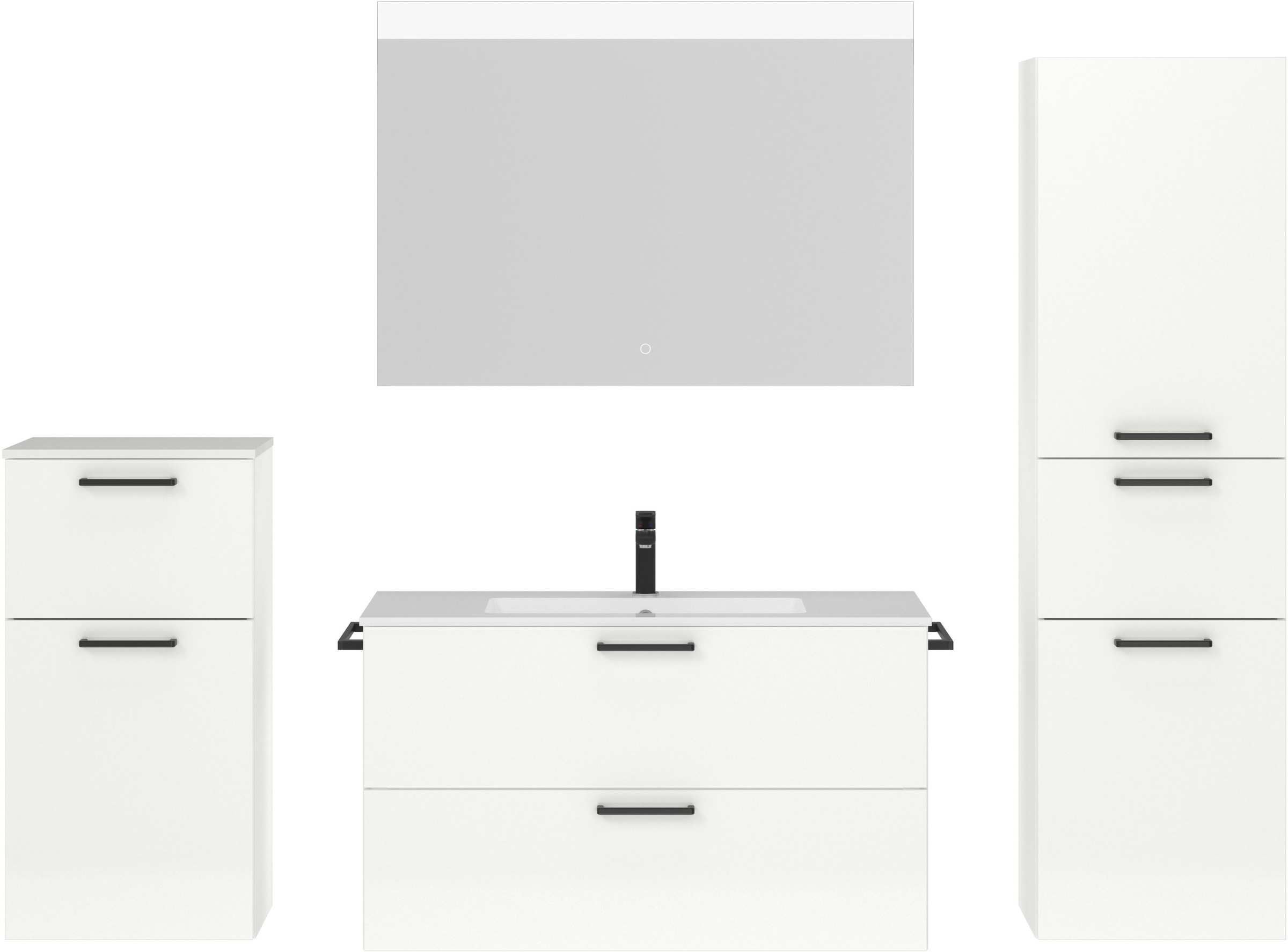 nobilia® Badmöbel-Set »Tolvina« vormontiert, mit Soft-Close, 4 Stk. tlg. günstig online kaufen