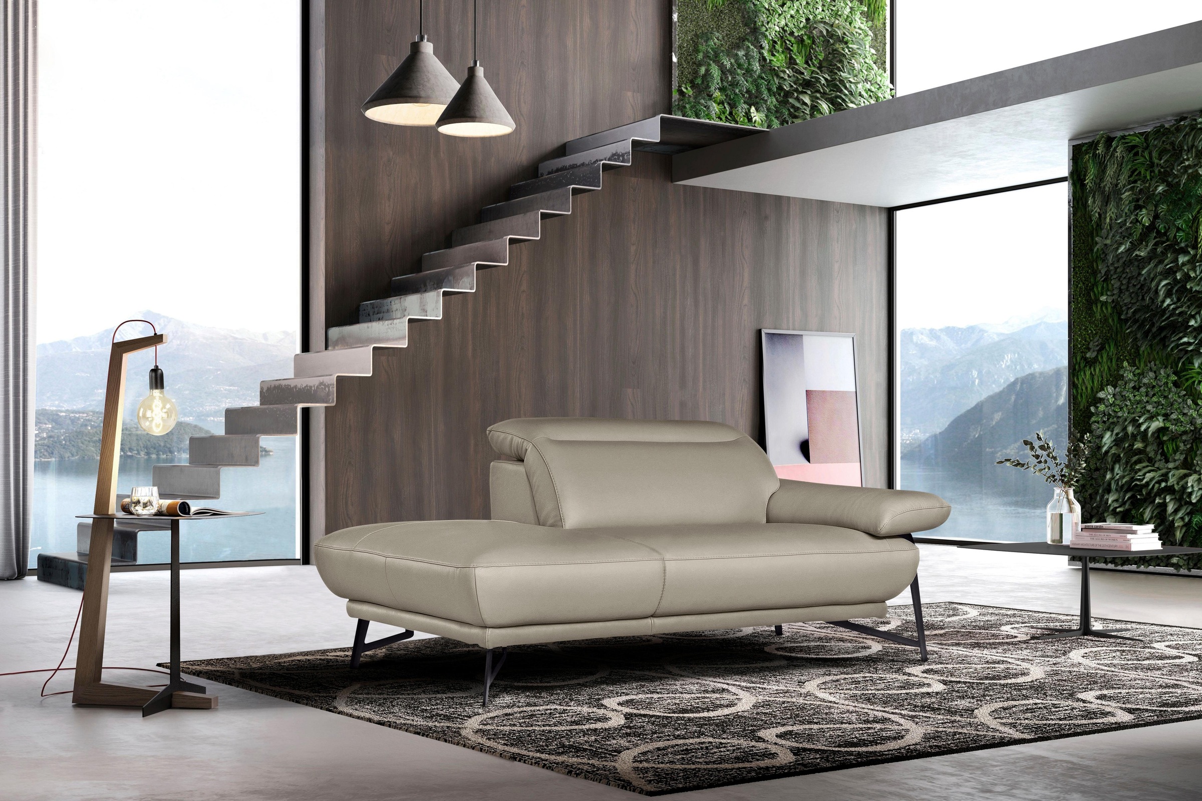 Egoitaliano Polstergarnitur »Anais, Design mit hohem Sitzkomfort für mehr Bequemlichkeit«, Set: bestehend aus Sofa und Ottomane, inkl. Kopfteilverstellung
