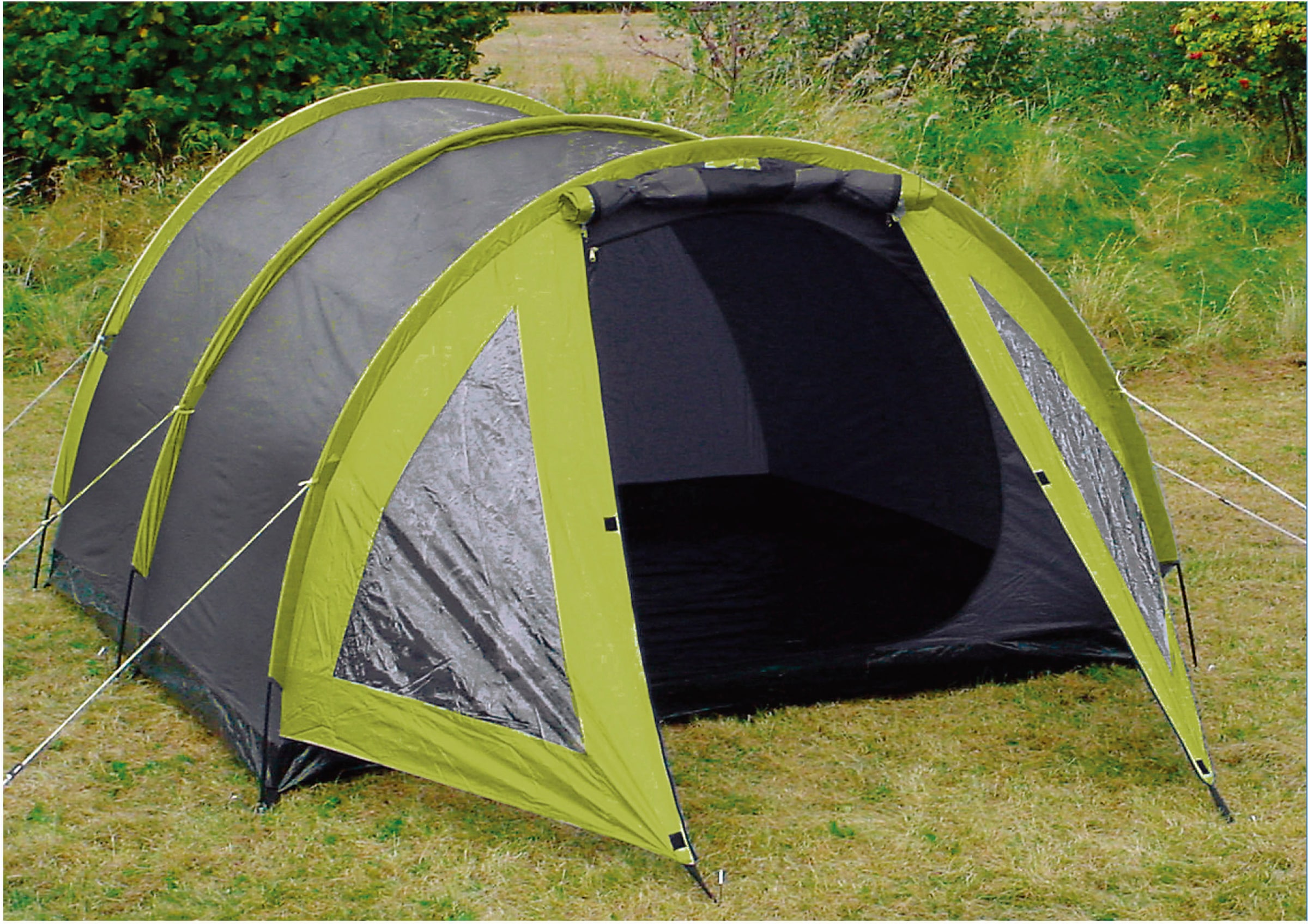 EXPLORER Tunnelzelt »Campingset 5-teilig, 1 Zelt / 2 Schlafsäcke / 2 Isomatten«, 3 Personen, (Set, 5 tlg., 1 x Tunnelzelt, 2 x Schlafsack Light 600, 2 x Isoliermatte gerollt)