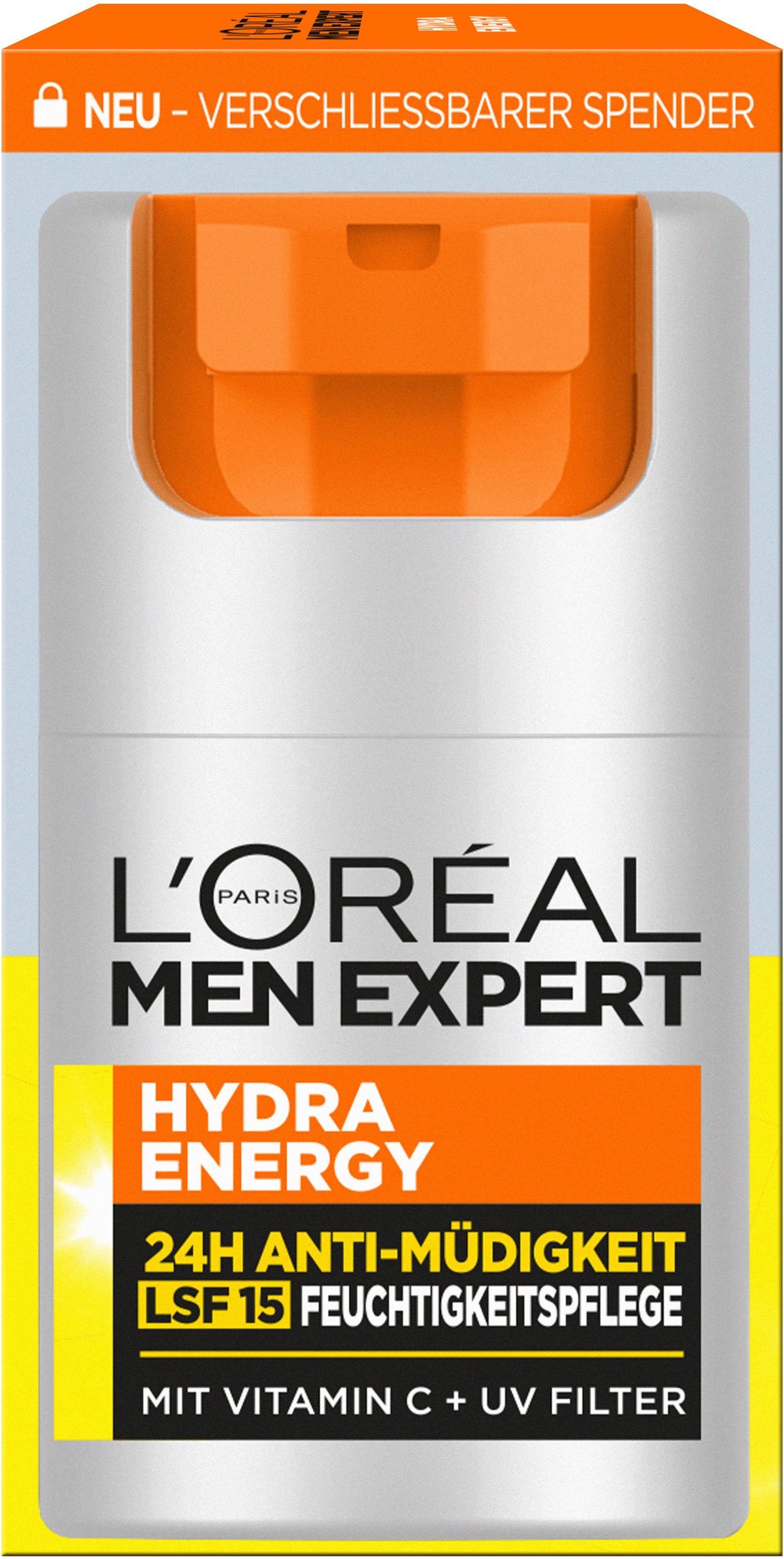 L'ORÉAL PARIS MEN EXPERT Gesichtsgel »HYDRA ENERGY 24H ANTI-MÜDIGKEIT FEUCHTIGKEITSPFLEGE LSF15« mit Lichtschutzfaktor