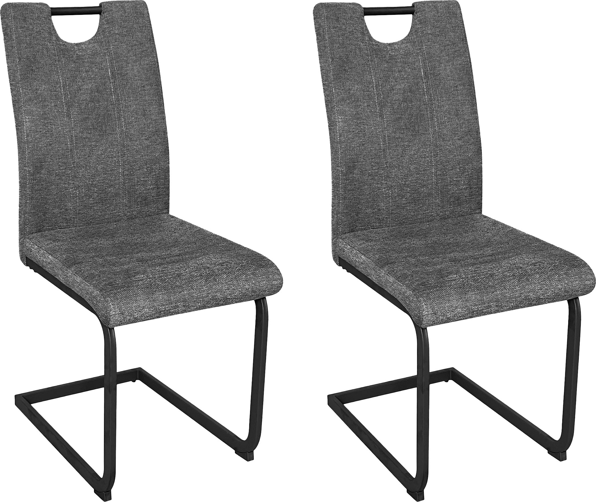 byLIVING Freischwinger »Banff (2er-Set)«, (Set), mit Griff, Gestell Metall schwarz, Küchenstuhl, diverse Bezüge