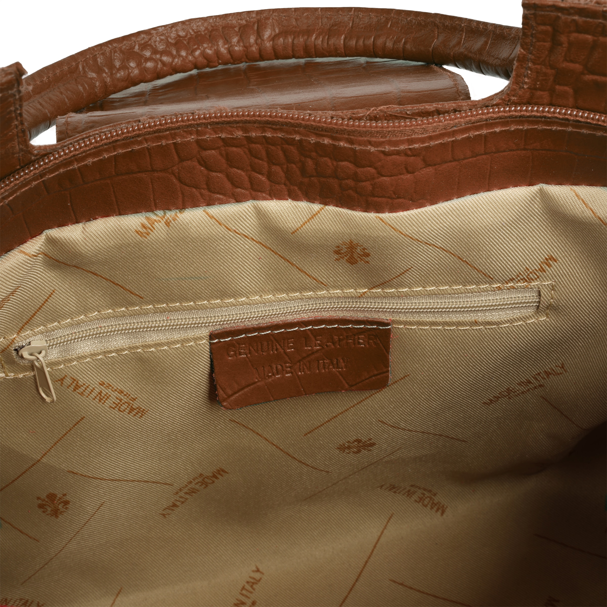 Cluty Henkeltasche, echt Leder, Made in Italy