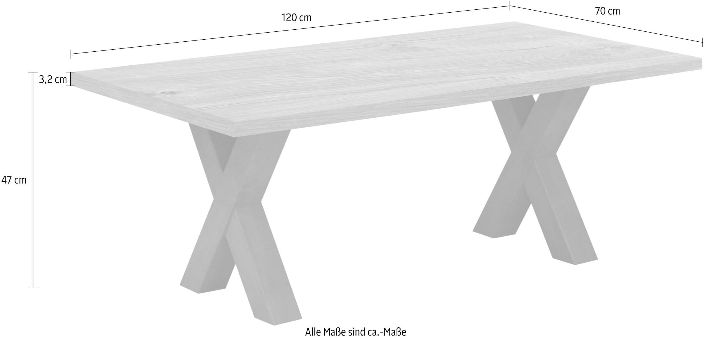 Mäusbacher Couchtisch »Mister X-CT 120 TOPSELLER!«, Mäusbacher Couchtisch mit X Gestell. Breite 120 cm