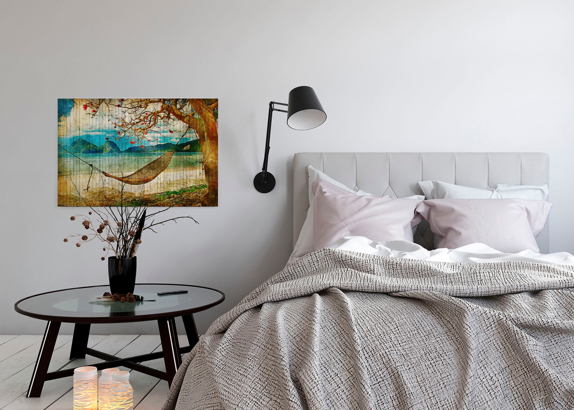 A.S. Création Leinwandbild »tahiti«, Kunst-Strand-Meer, (1 St.), Keilrahmen Bild Insel Leinwand-Bild Wohnzimmer modern Wandbild Kinder