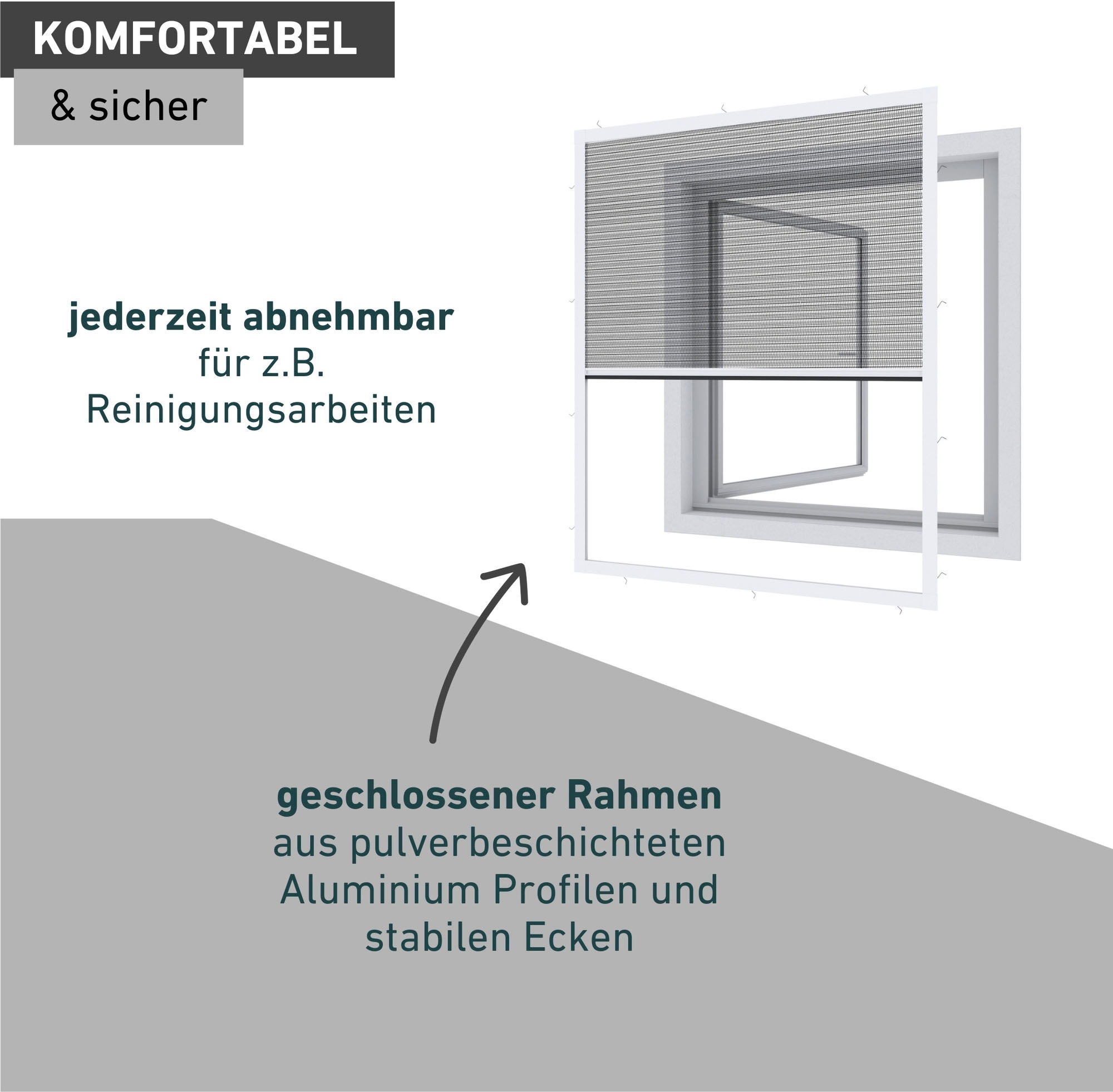 Windhager Insektenschutzplissee »Plisseefenster ULTRA FLAT«, halbtransparent, ohne Bohren, verspannt, Insektenschutz Plissee für Fenster ohne bohren, 130 x 150 cm, weiß