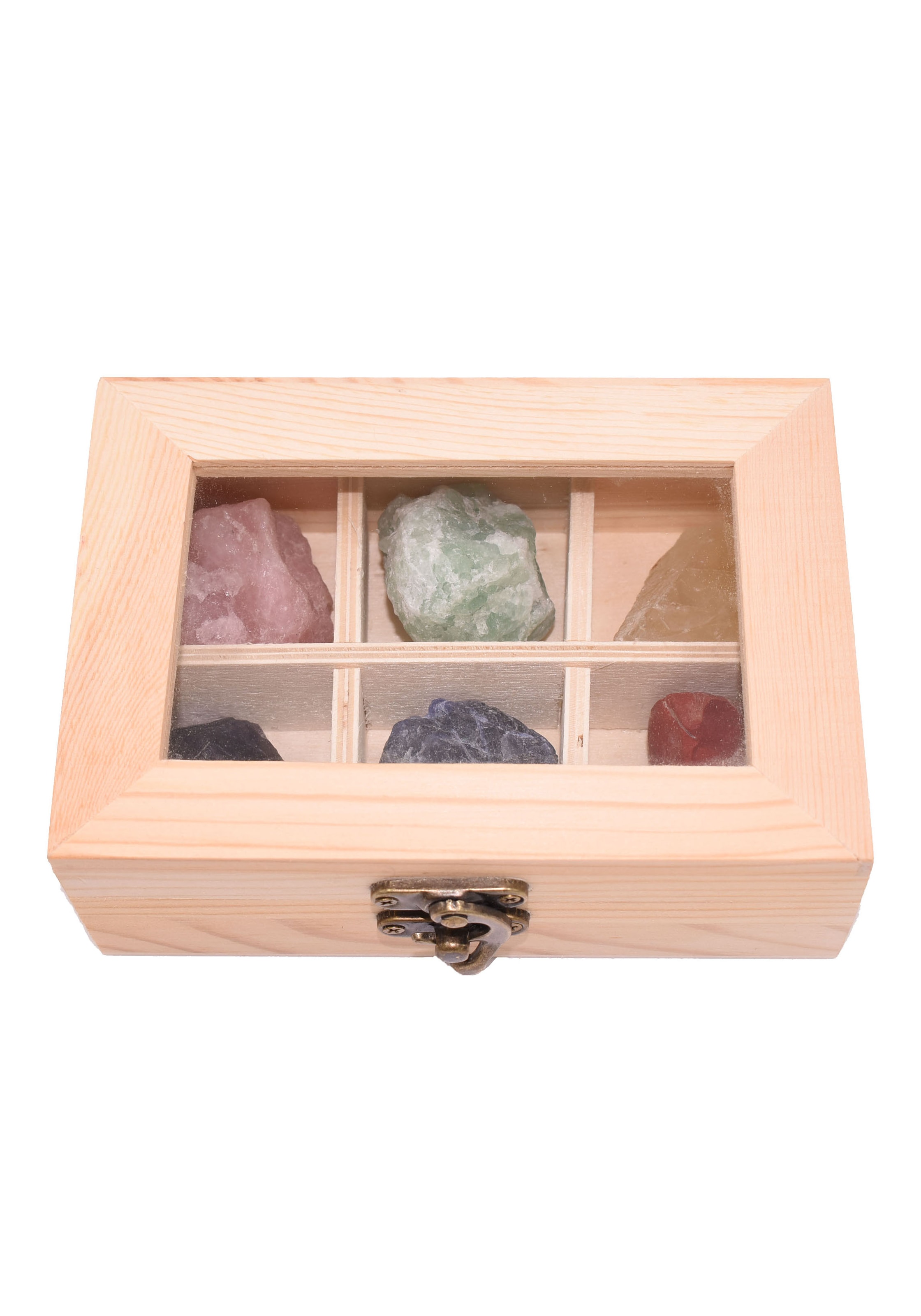 Firetti Edelstein »Schmuck Geschenk Wassersteine Box« Sodalith, Aventurin, Rosenquarz, roter Jaspis, Amethyst, Bergkristall