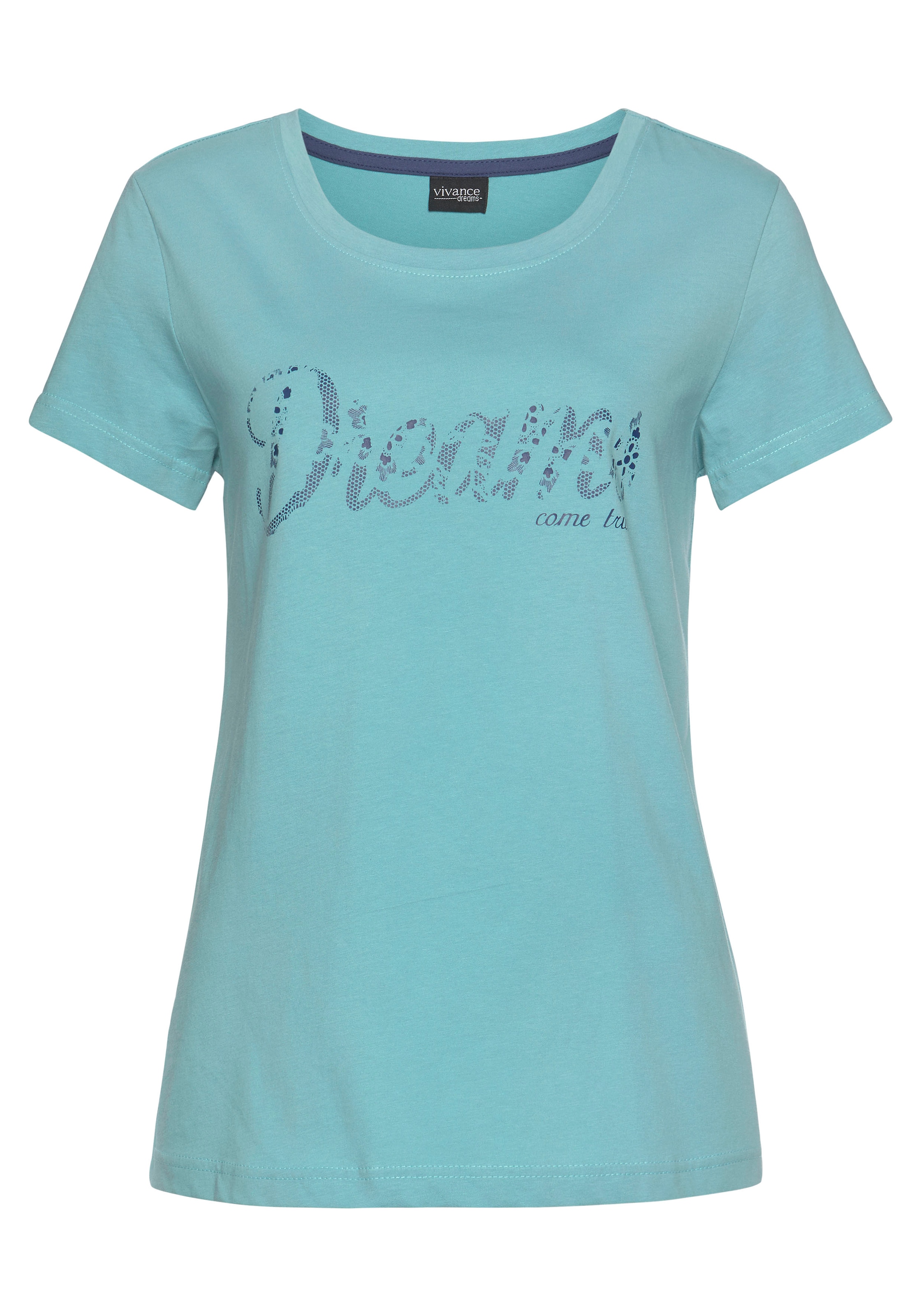 Vivance Dreams Pyjama, (Set, 3 teilig), mit Frontschriftzug