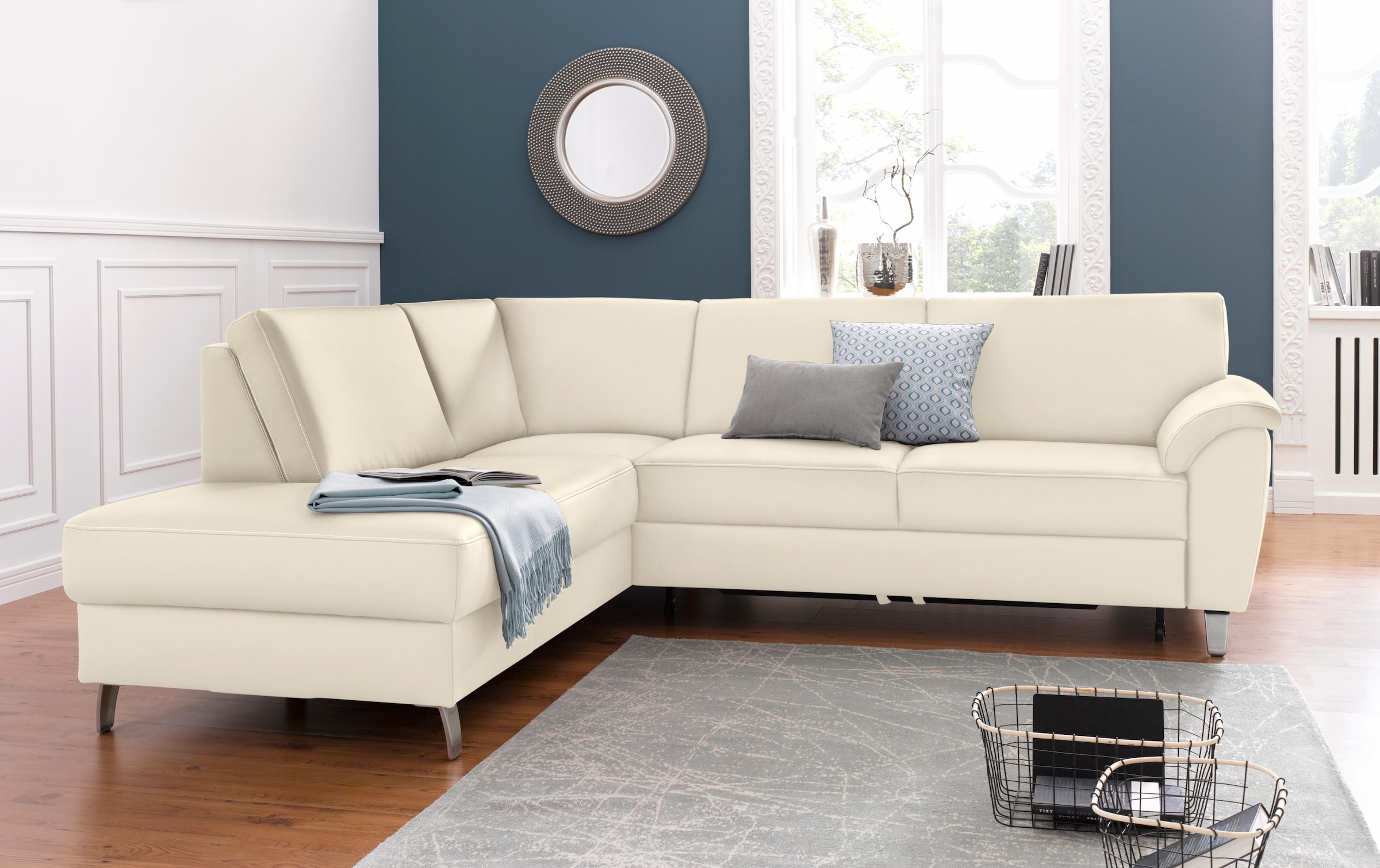 sit&more Ecksofa »Texel L-Form«, mit Federkern, wahlweise mit Bettfunktion günstig online kaufen