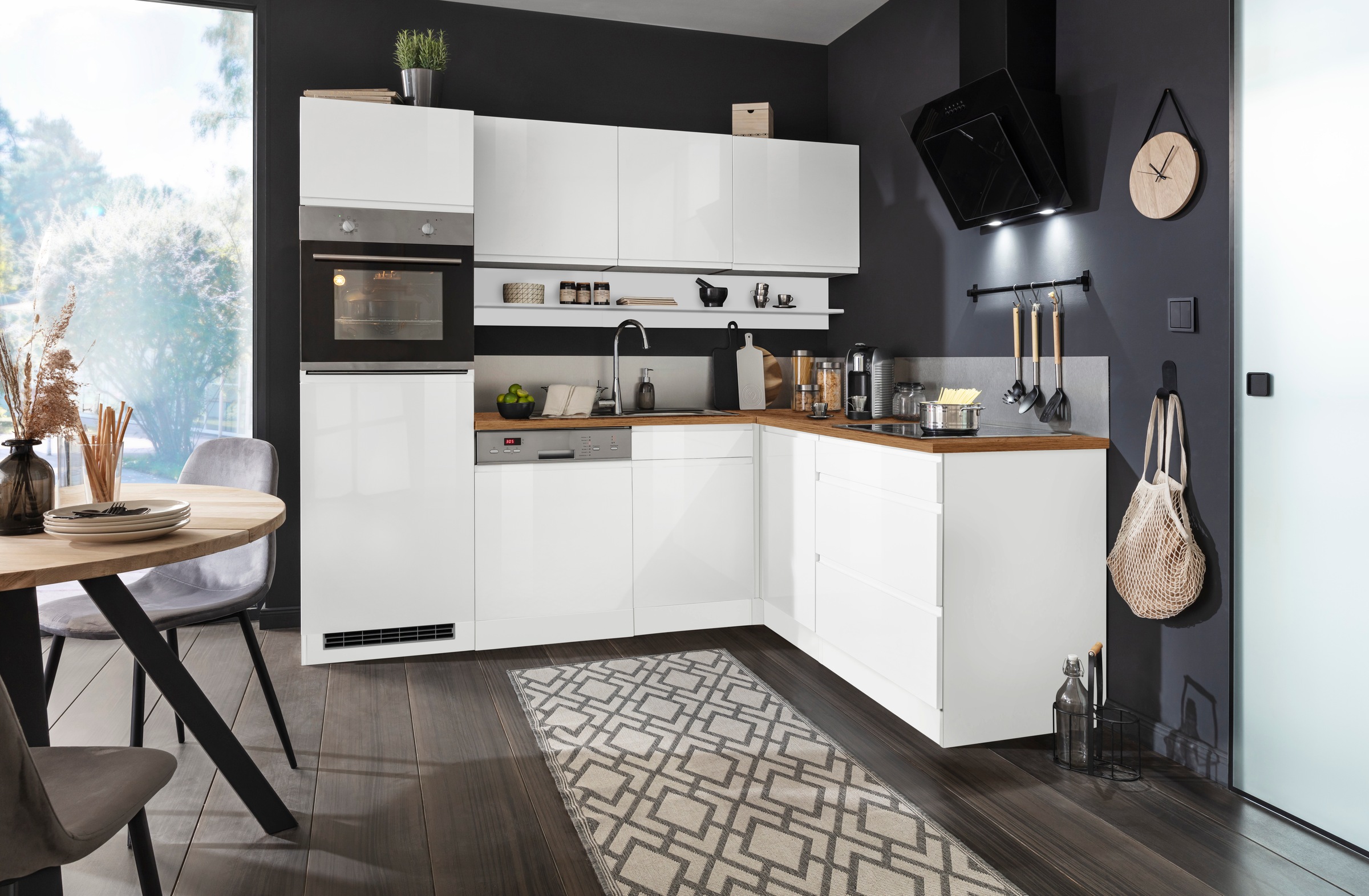 KOCHSTATION Winkelküche »KS-Virginia,neu in verbesserter Ausführung« Stellbreite 230/190 cm, Soft-Close,wahlweise mit Induktion