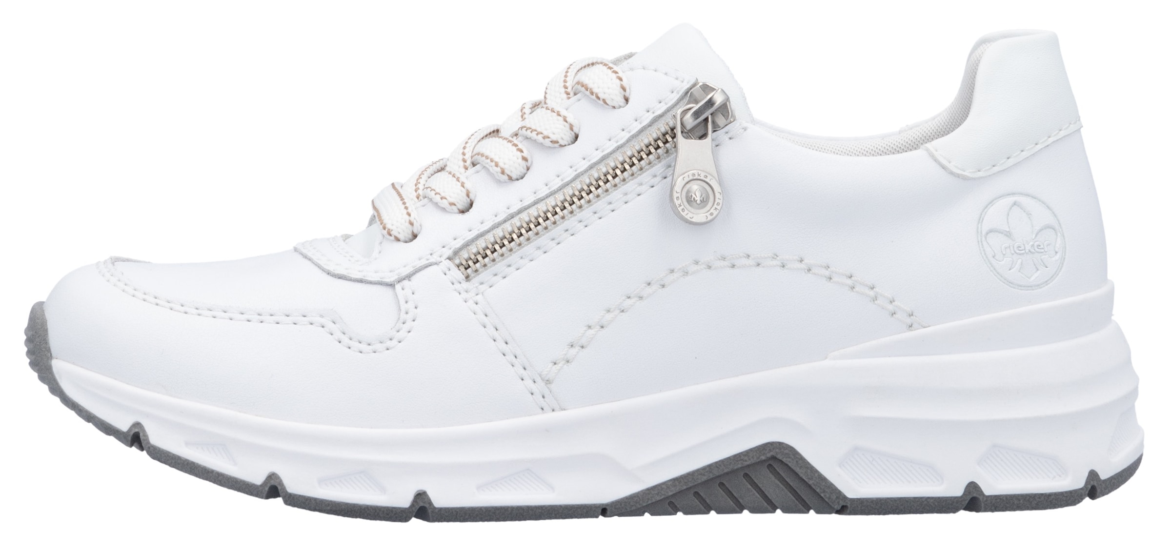 Rieker Sneaker  mit seitlichem Reißverschluss, Freizeitschuh, Halbschuh, Schnürschuh