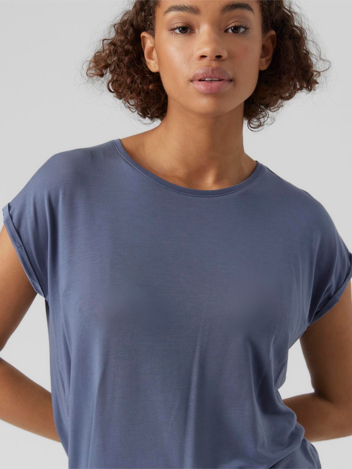 Vero Moda Rundhalsshirt »VMAVA PLAIN SS TOP GAJRS NOOS«