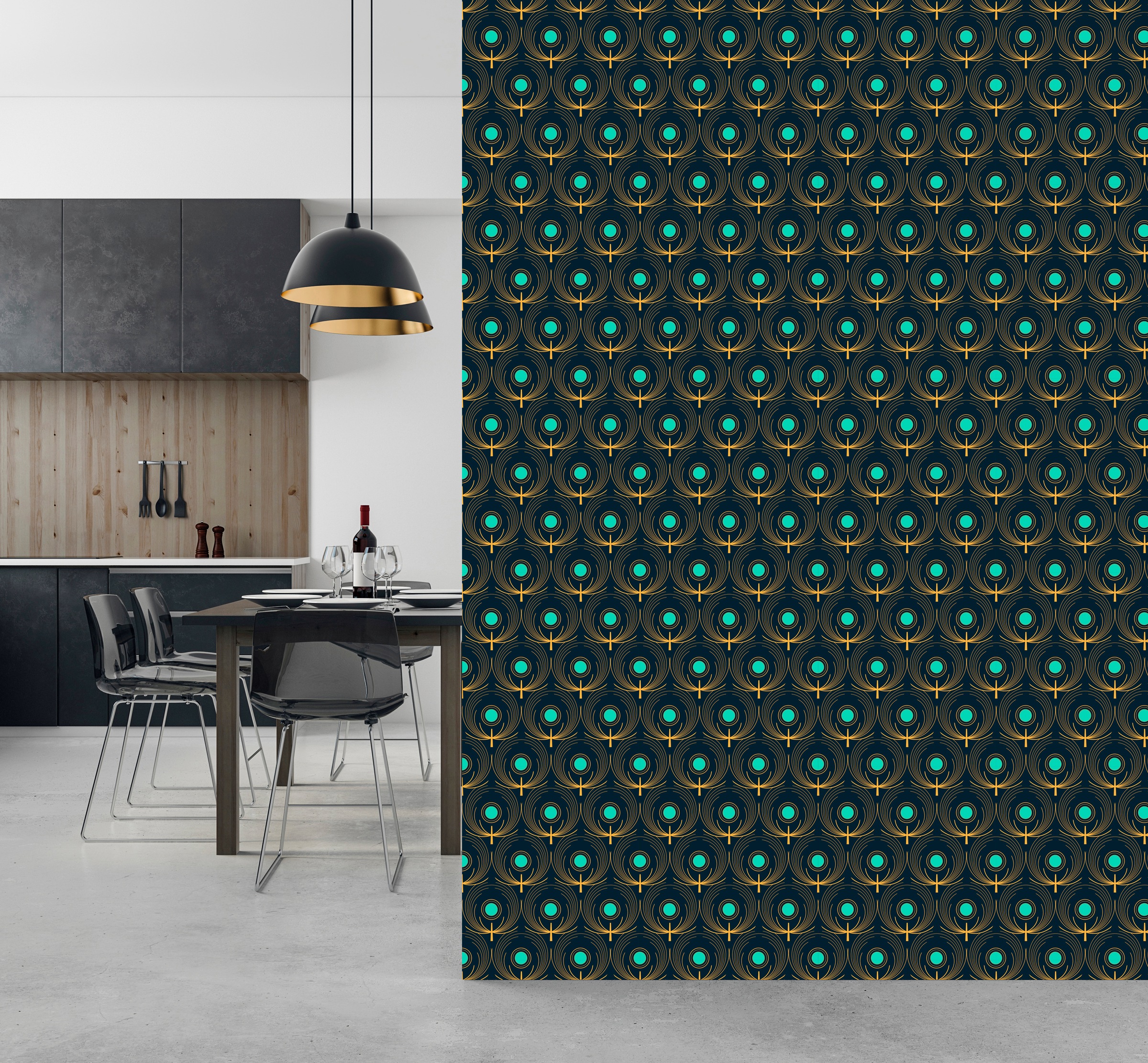 queence Vinyltapete »Rieke« Farbverlauf | abstrakt | bedruckt | gemustert glatt 90x250cm, selbstklebend, kinderleichte Anbringung, , Sticker