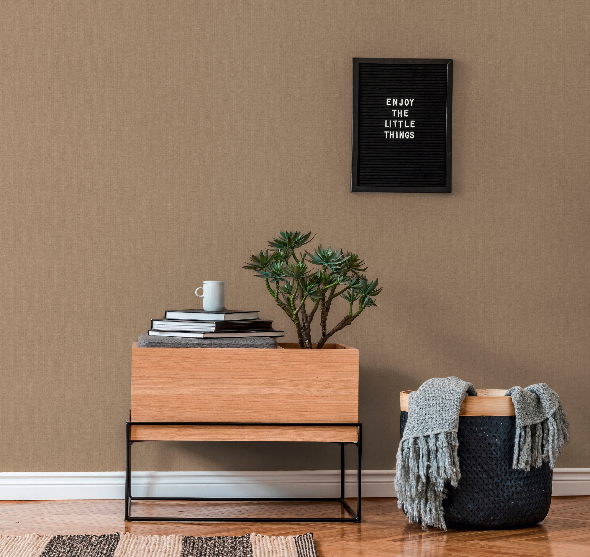 A.S. Création Vliestapete »Nara Einfarbig«, matt-gemustert-neutral, Unitapete Tapeten Wohnzimmer Schlafzimmer Küche modern Flur Design