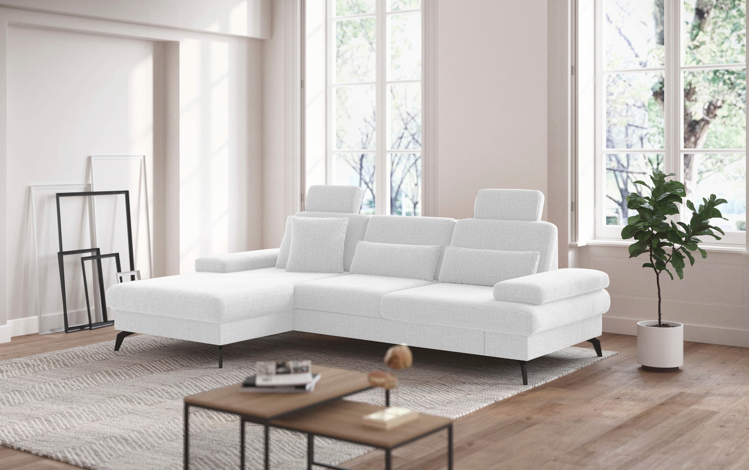sit&more Ecksofa »Morris L-Form, inkl. Sitztiefenverstellung«, wahlweise mit Armteilverstellung, Bettfunktion & Bettkasten