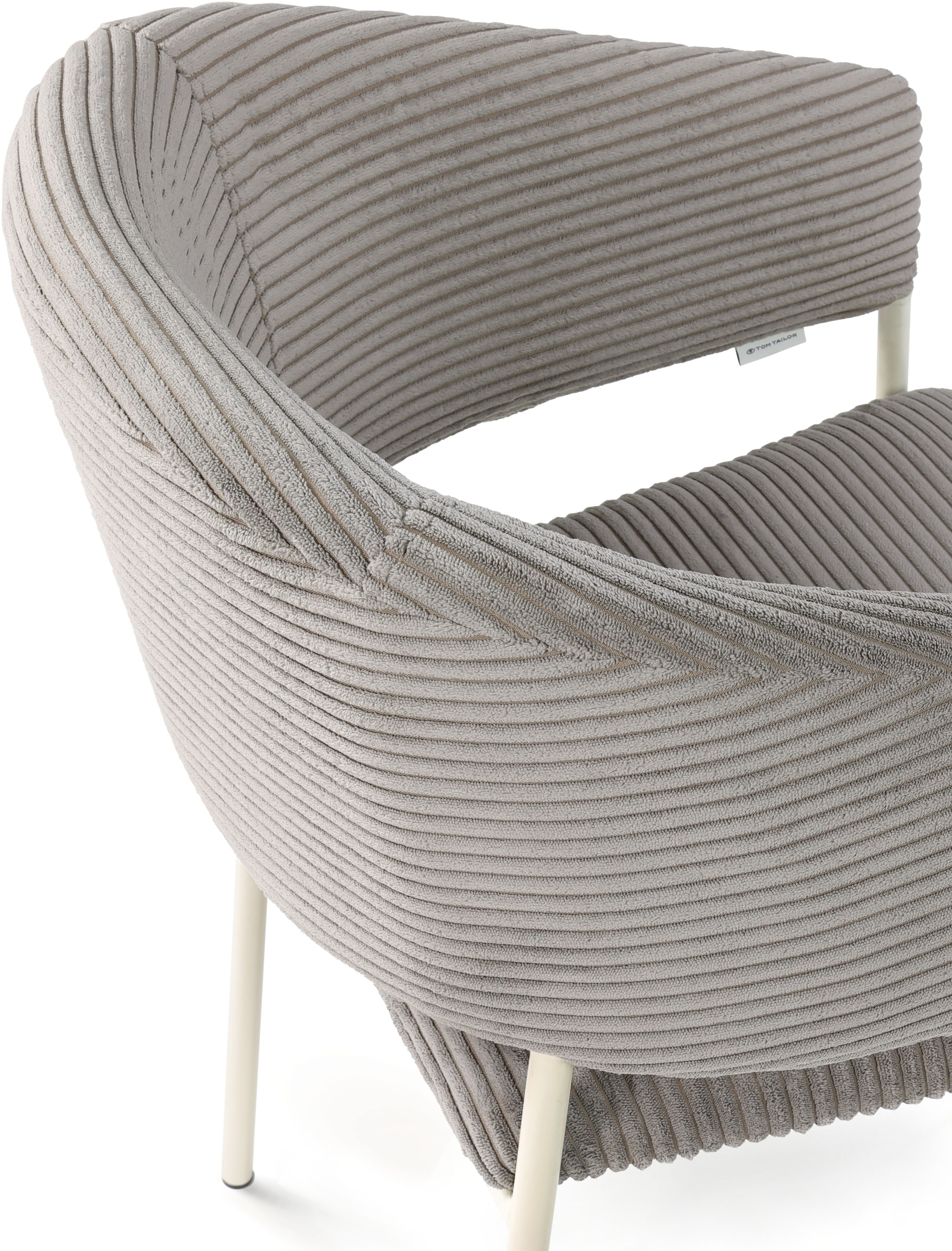 TOM TAILOR HOME Armlehnstuhl »EMBRACE ARMCHAIR«, (Set), 2 St., Breitcord, Esszimmerstuhl, mit Armlehnen, 4-Fußgestell, Rückenausschnitt