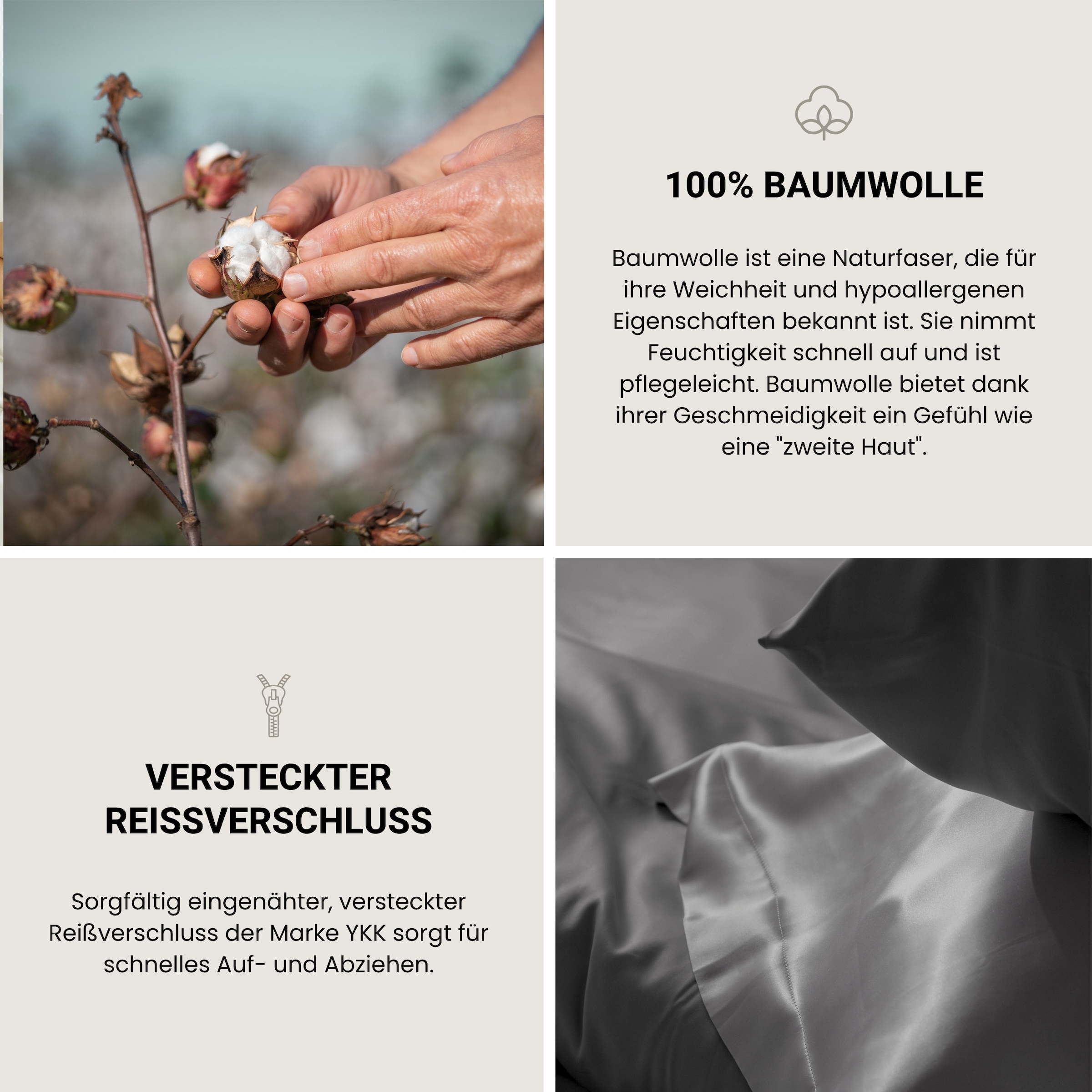 Schiesser Bettwäsche »Ella seidenmattes Premiumbettwäscheset aus feinstem Baumwollsatin«, Made in Green