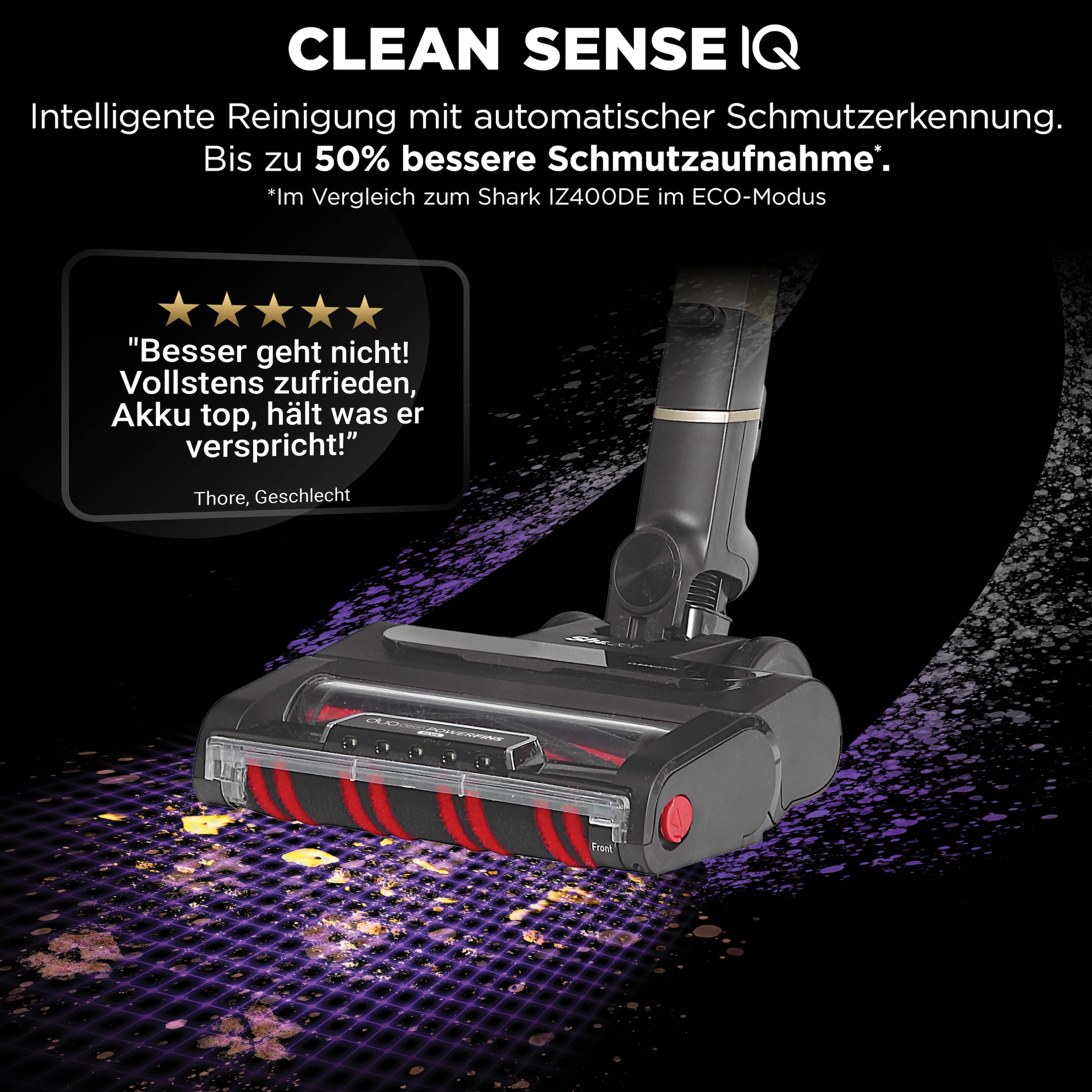 Shark Akku-Hand-und Stielstaubsauger »Shark Stratos Akku-Staubsauger [Einzelakku] IZ400EUT« - Mit Anti-Allergen Complete Seal